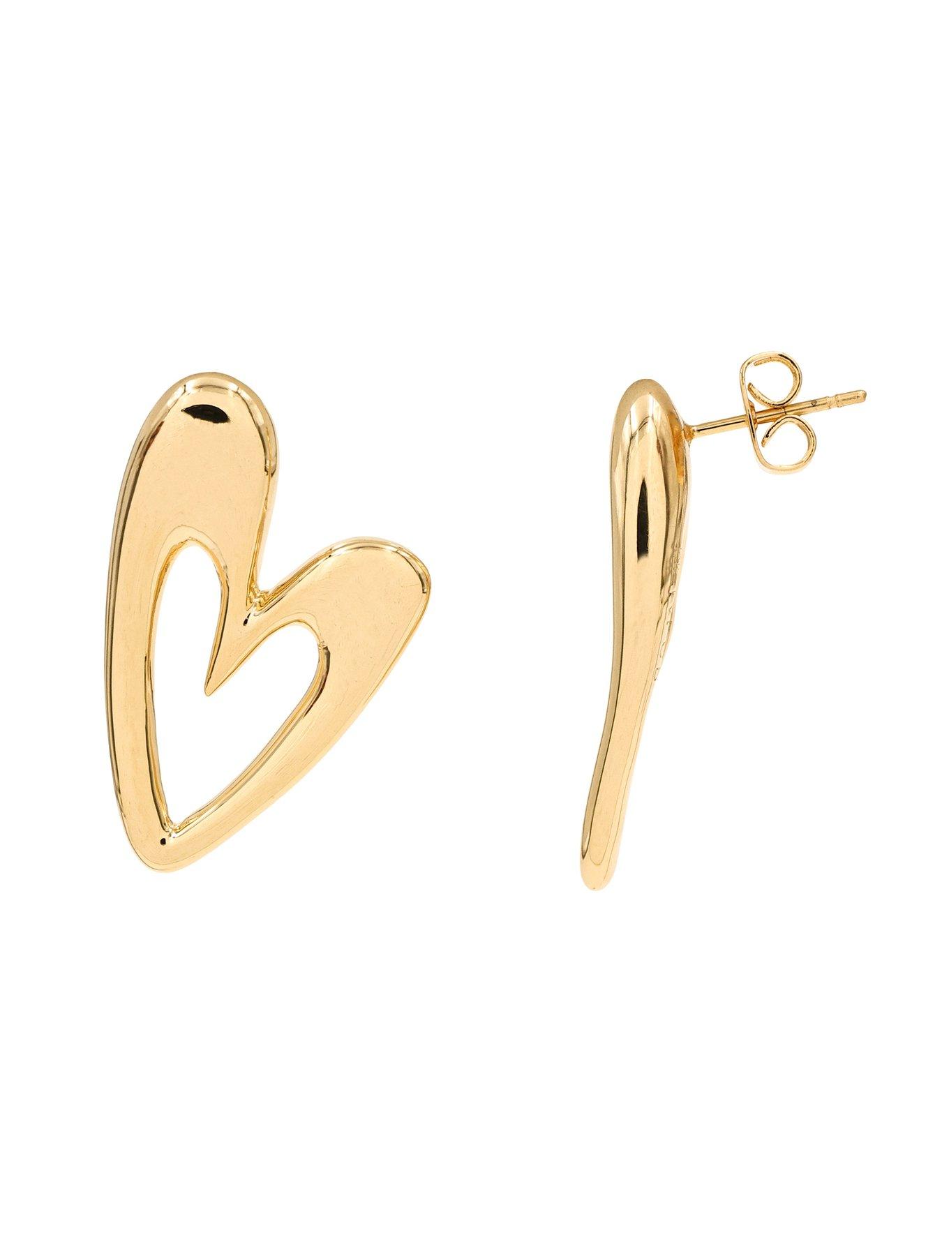 Image 2 of 5 of The Edit HS Hearts 18Ct Plated Large Abstract Heart Stud Earrings - Gold