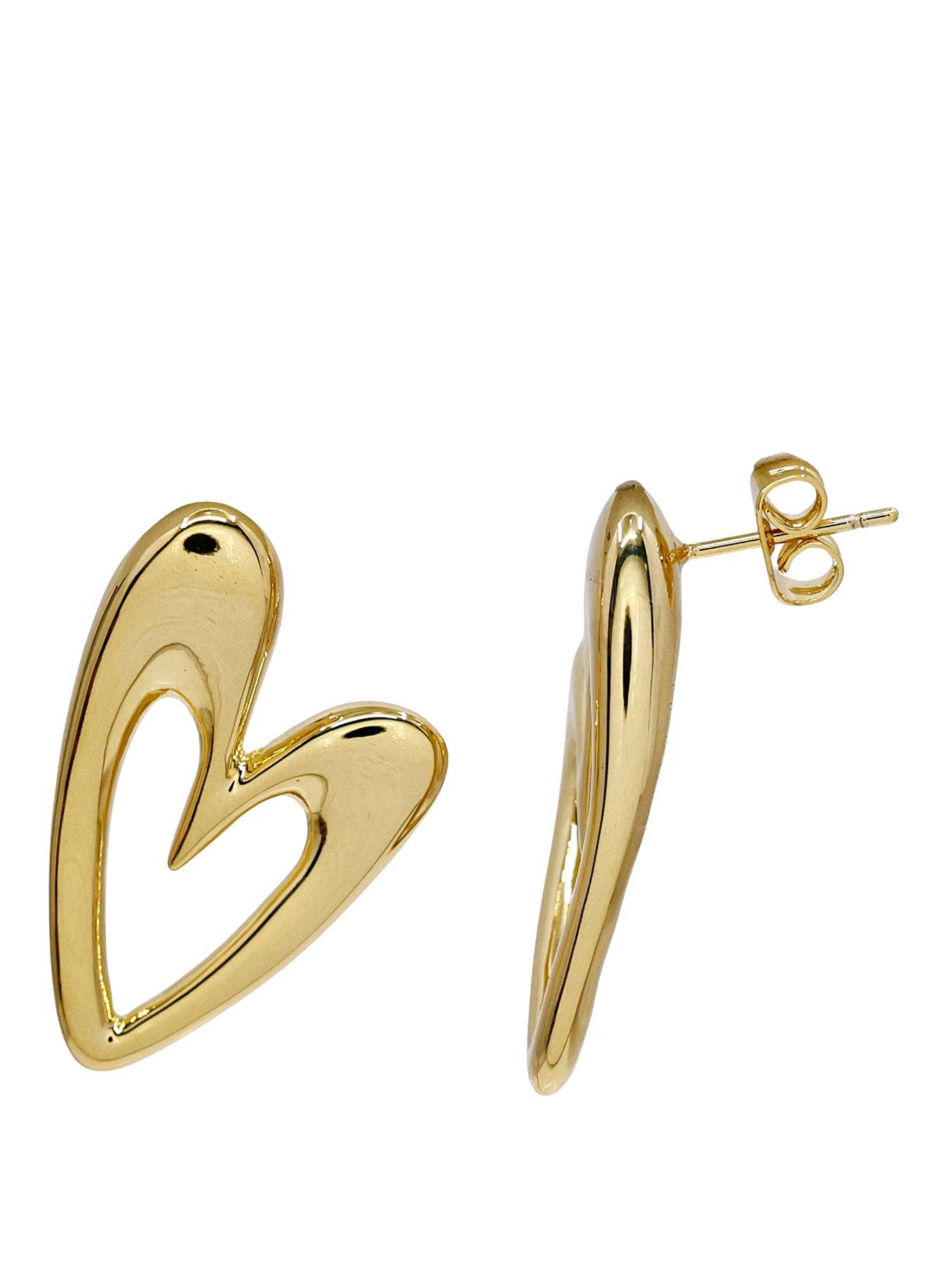 The Edit HS The Edit HEARTS 18ct Yellow Gold Plated Abstract Heart Stud Earrings