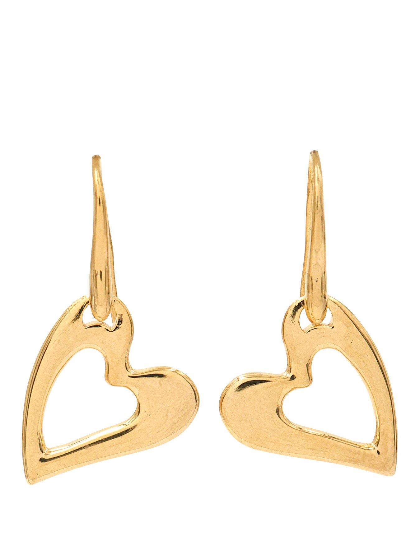 The Edit Hs Hearts 18Ct Plated Sterling Silver Abstract Heart Hook Drop Earrings - Gold