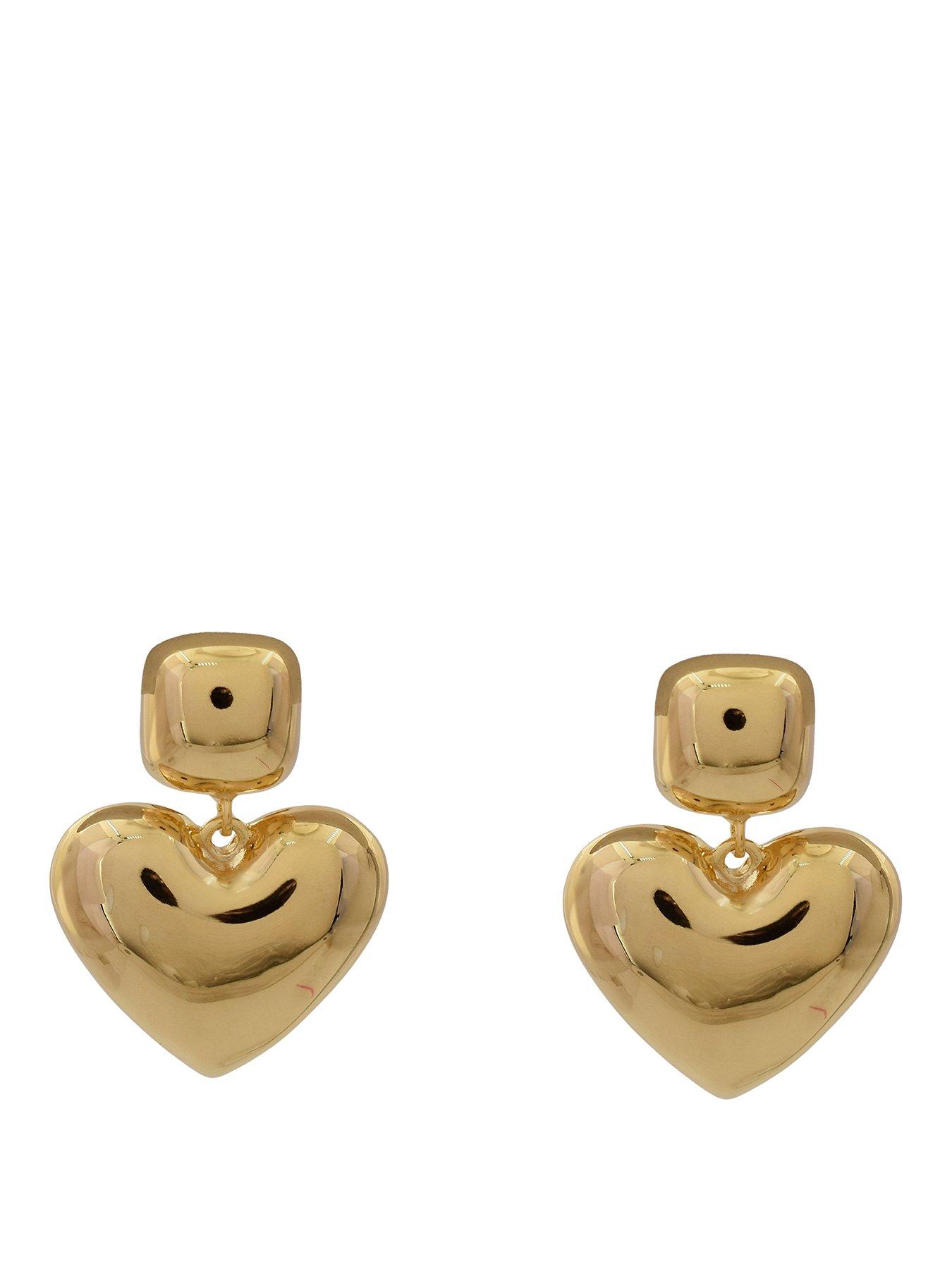 The Edit Hs Hearts 18Ct Plated Bubble Heart Drop Earrings - Gold