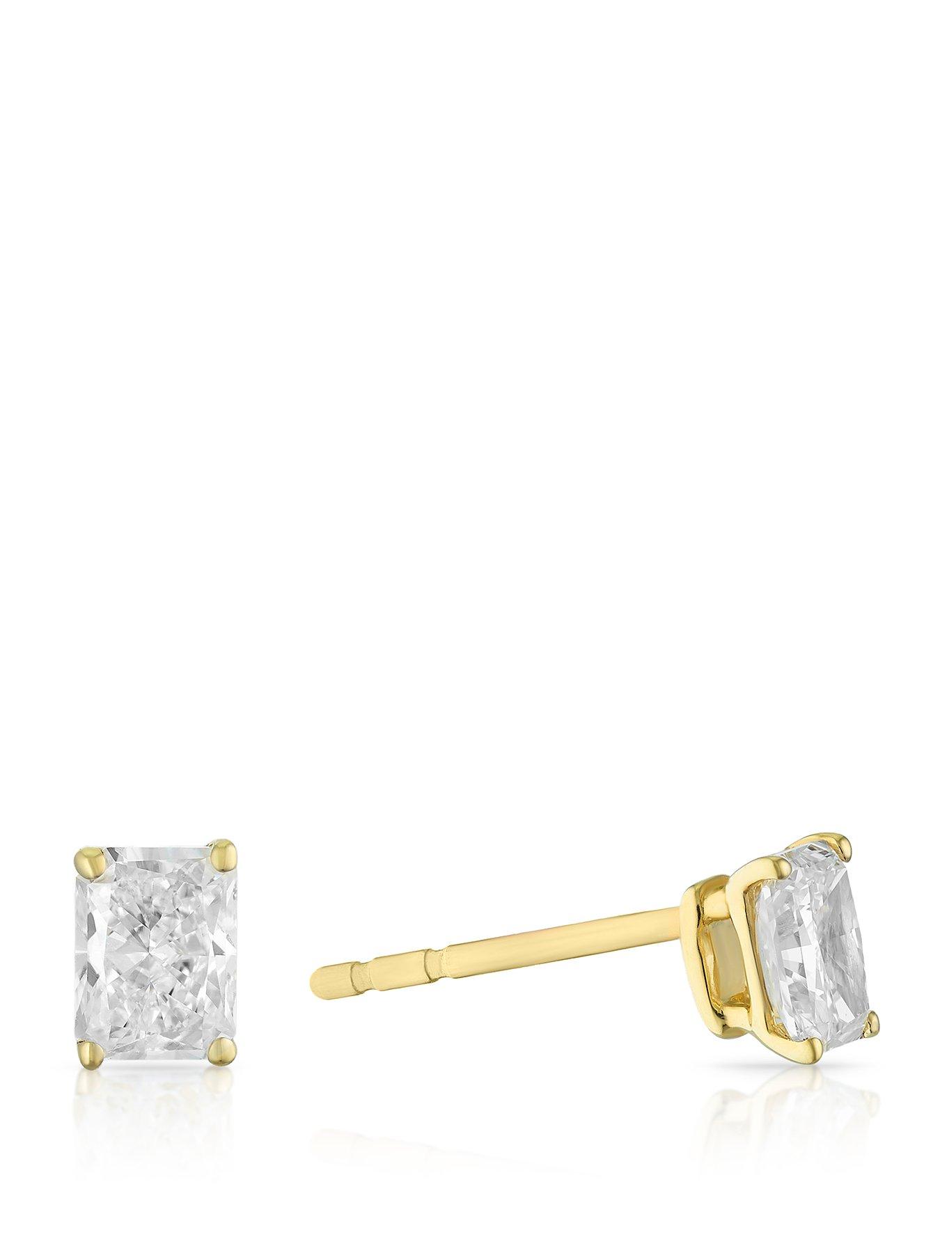 Harriet 9ct Yellow Gold 0.50ct Lab-Grown Diamond Radiant Stud Earrings