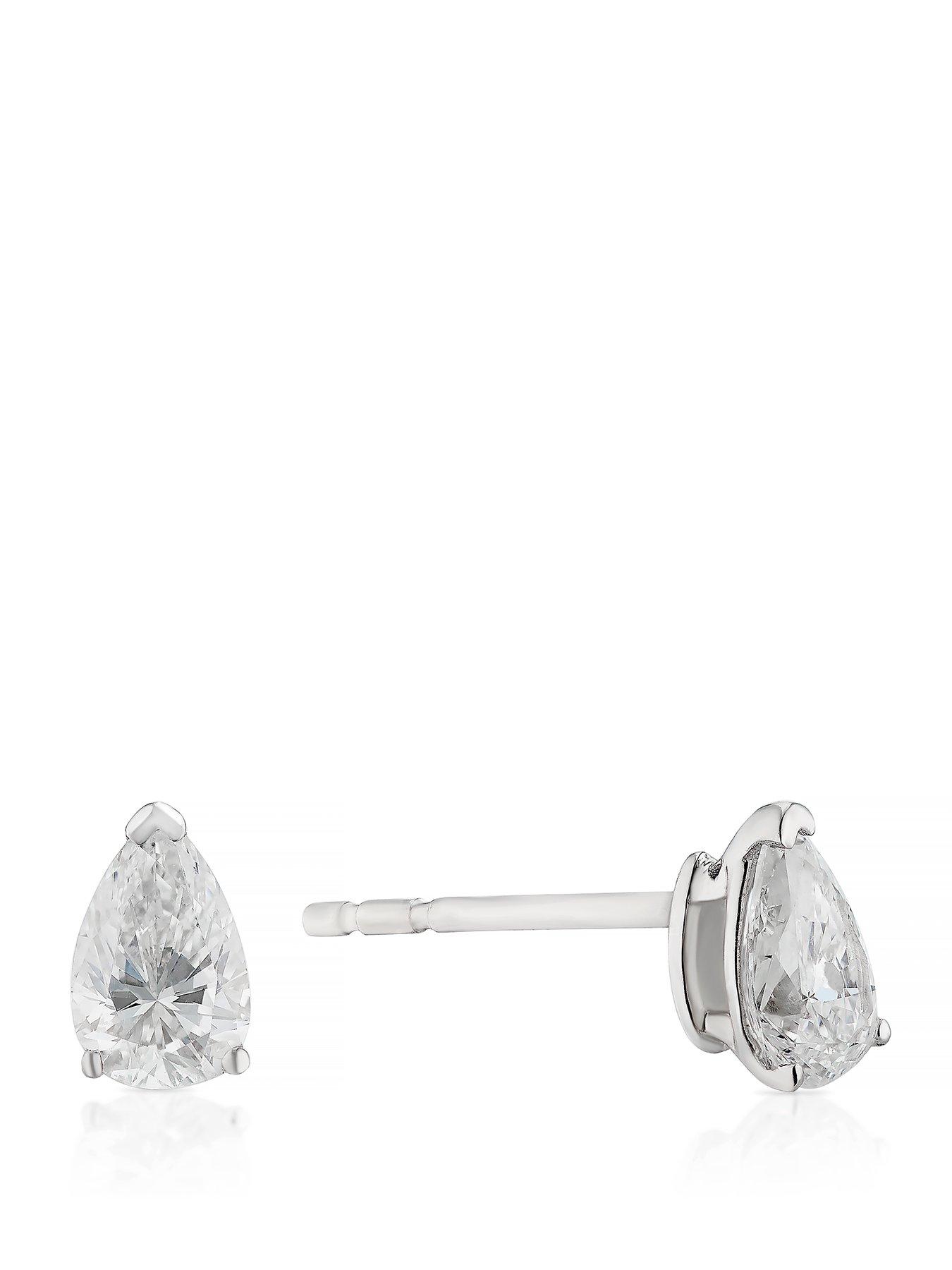 Harriet 9ct White Gold 0.50ct Lab-Grown Diamond Pear Stud Earrings