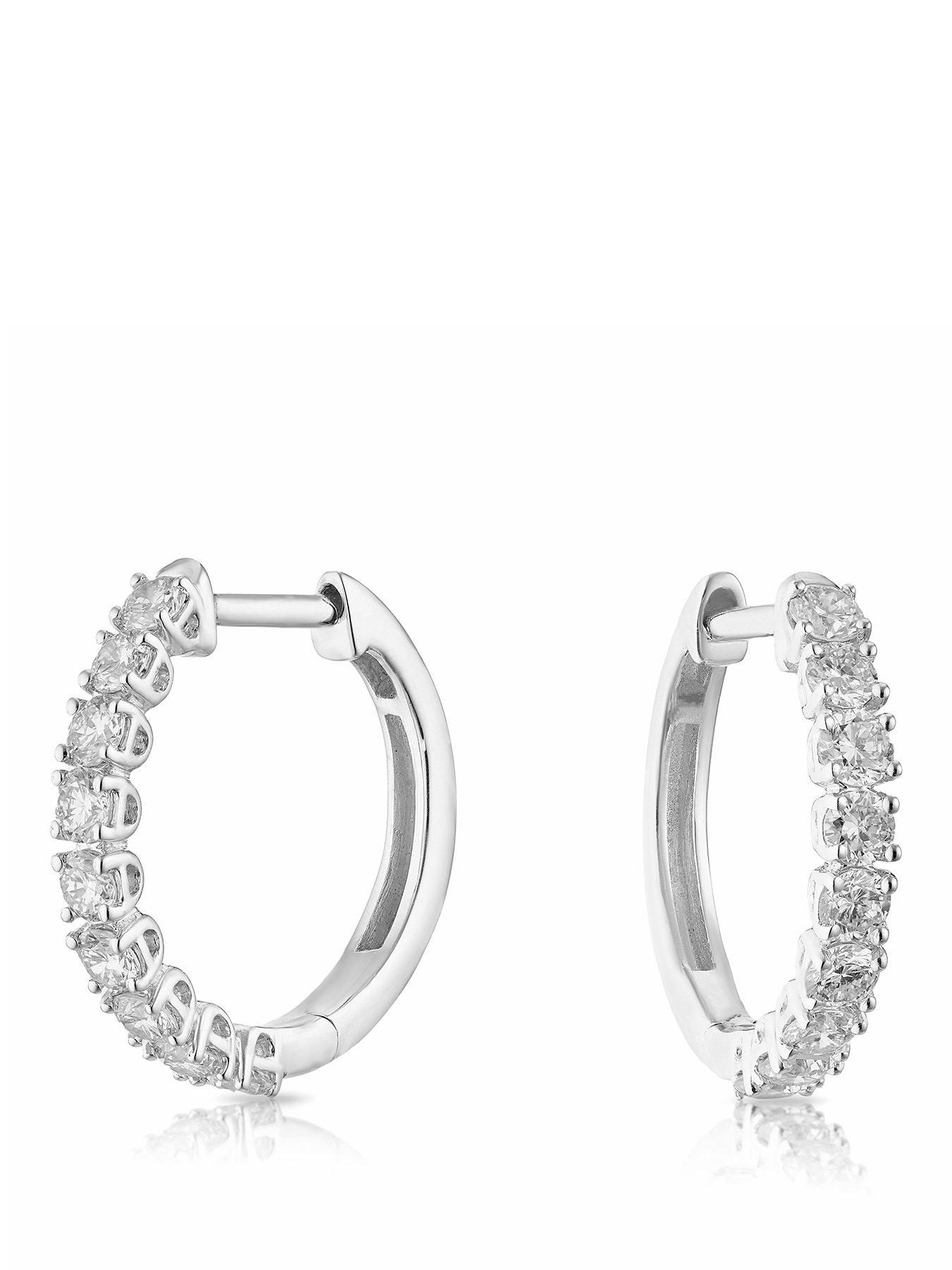 Harriet Sterling Silver 0.50ct Lab-Grown Diamond Round Hoop Earrings