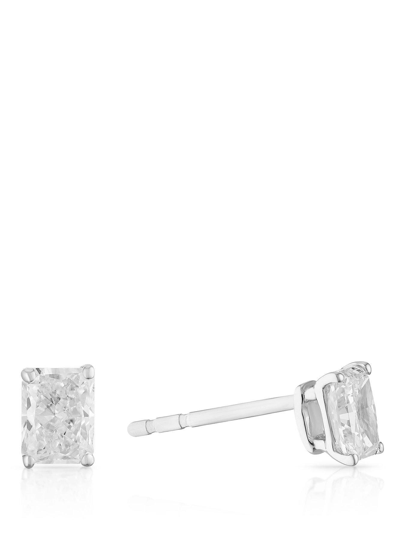 Harriet 9ct White Gold 0.50ct Lab-Grown Diamond Radiant Cut Stud Earrings