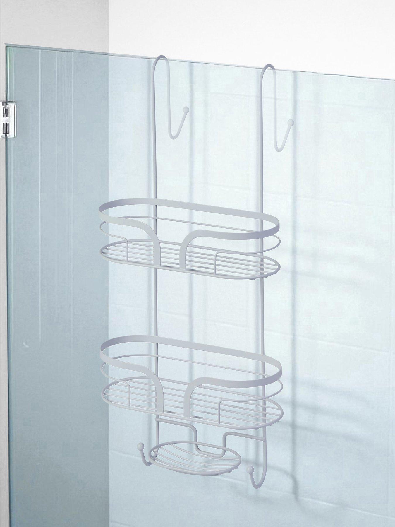 Showerdrape Dante 2 Tier Shower Caddy With Soap Basket White