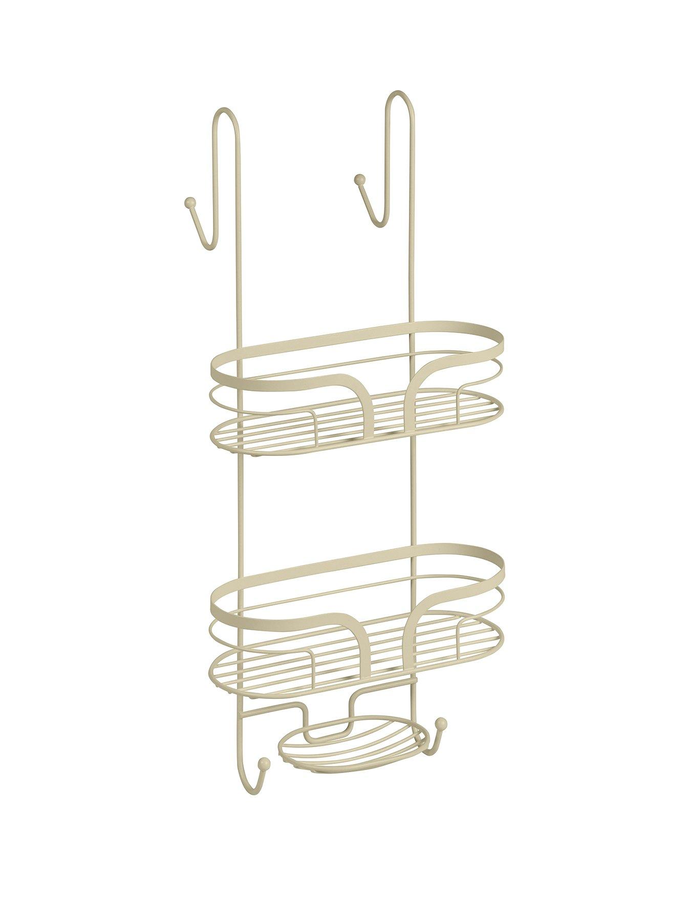 Showerdrape Dante 2 Tier Shower Caddy With Soap Basket Beige