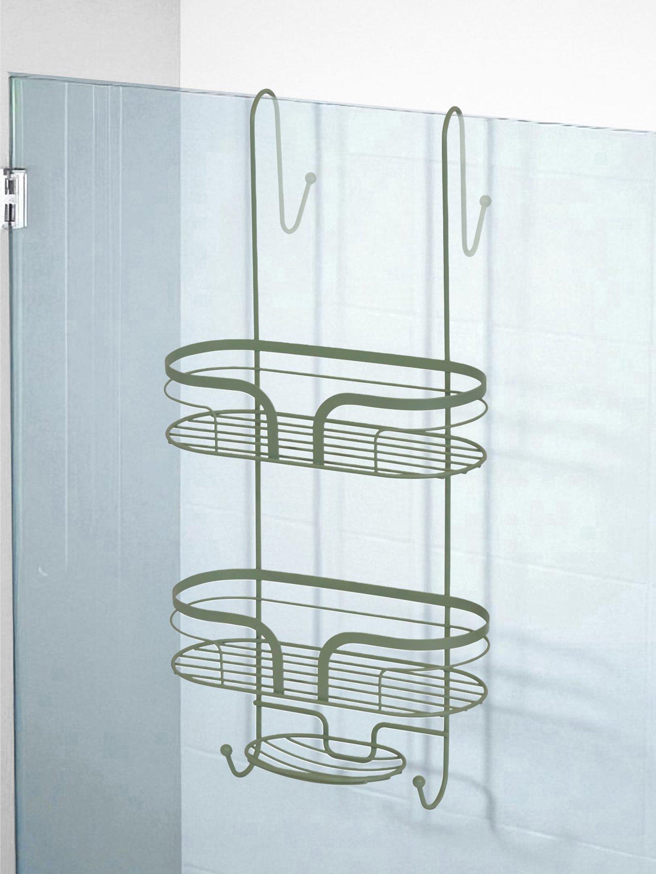 Showerdrape Dante 2 Tier Shower Caddy With Soap Basket Sage