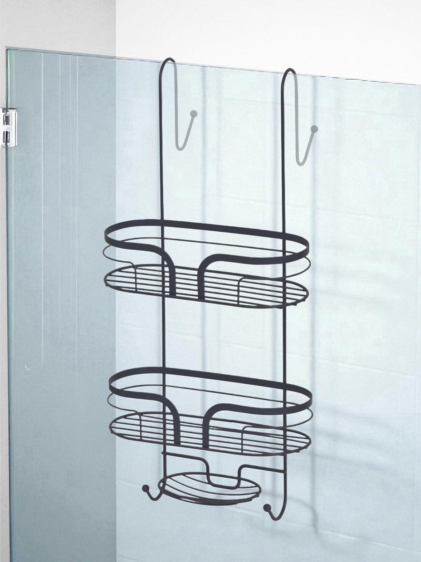 Showerdrape Dante 2 Tier Shower Caddy With Soap Basket Grey