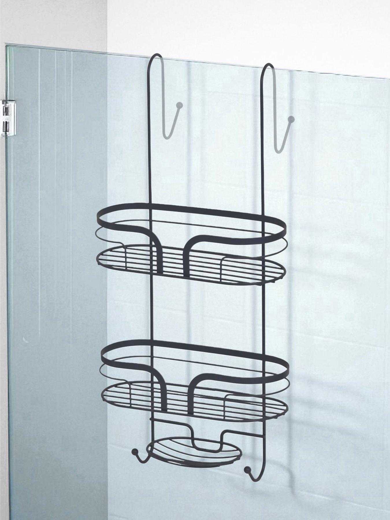 Showerdrape Dante 2 Tier Shower Caddy With Soap Basket Grey