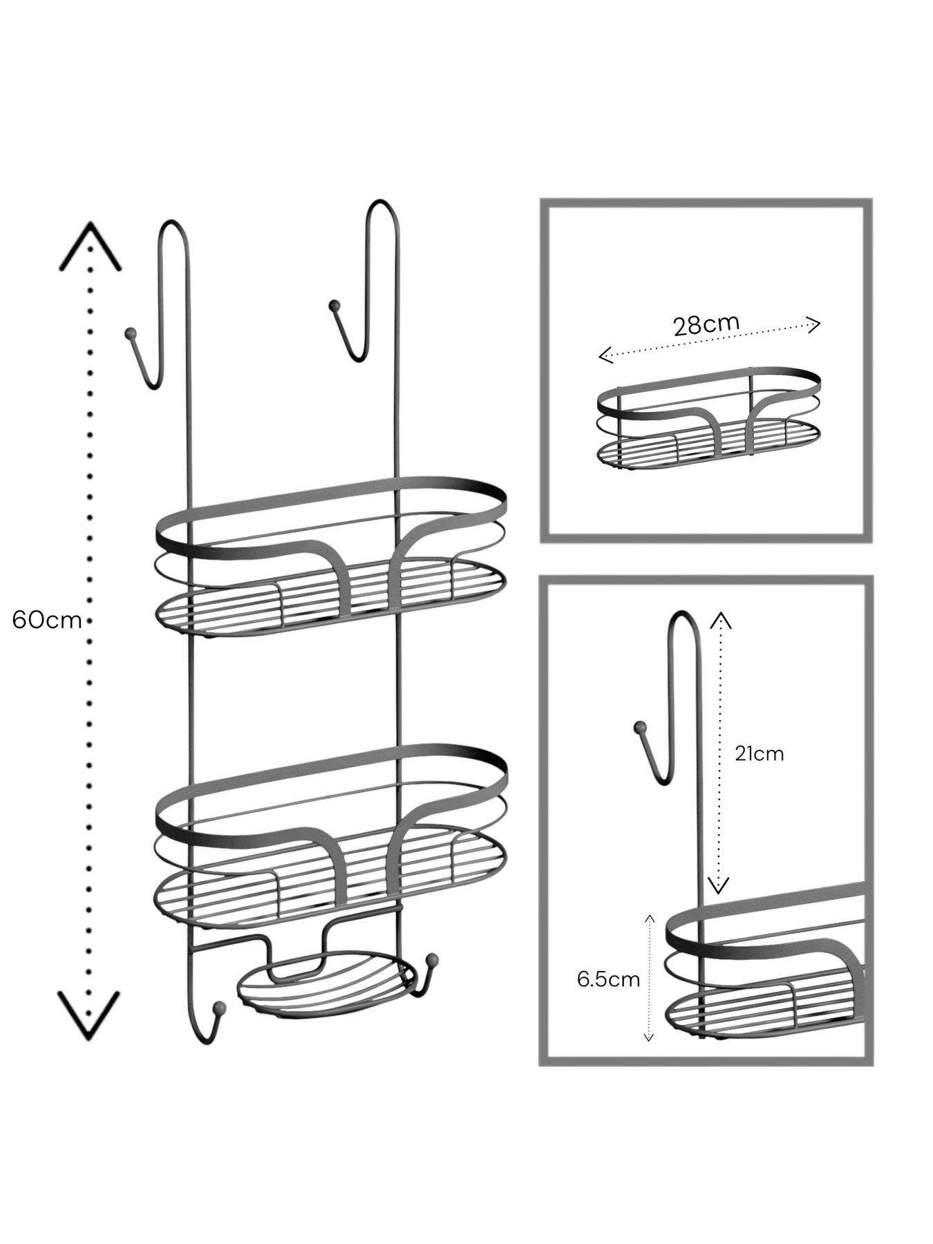 Image 3 of 3 of Showerdrape Dante 2 Tier Over Door Hook Door Shower Caddy