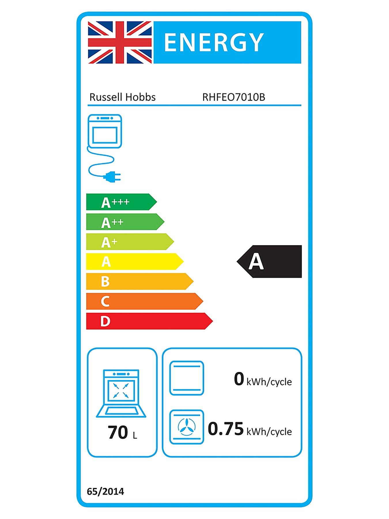 Image 7 of 8 of Russell Hobbs RHFEO7010B Built-In 70L Electric Fan Oven in Black