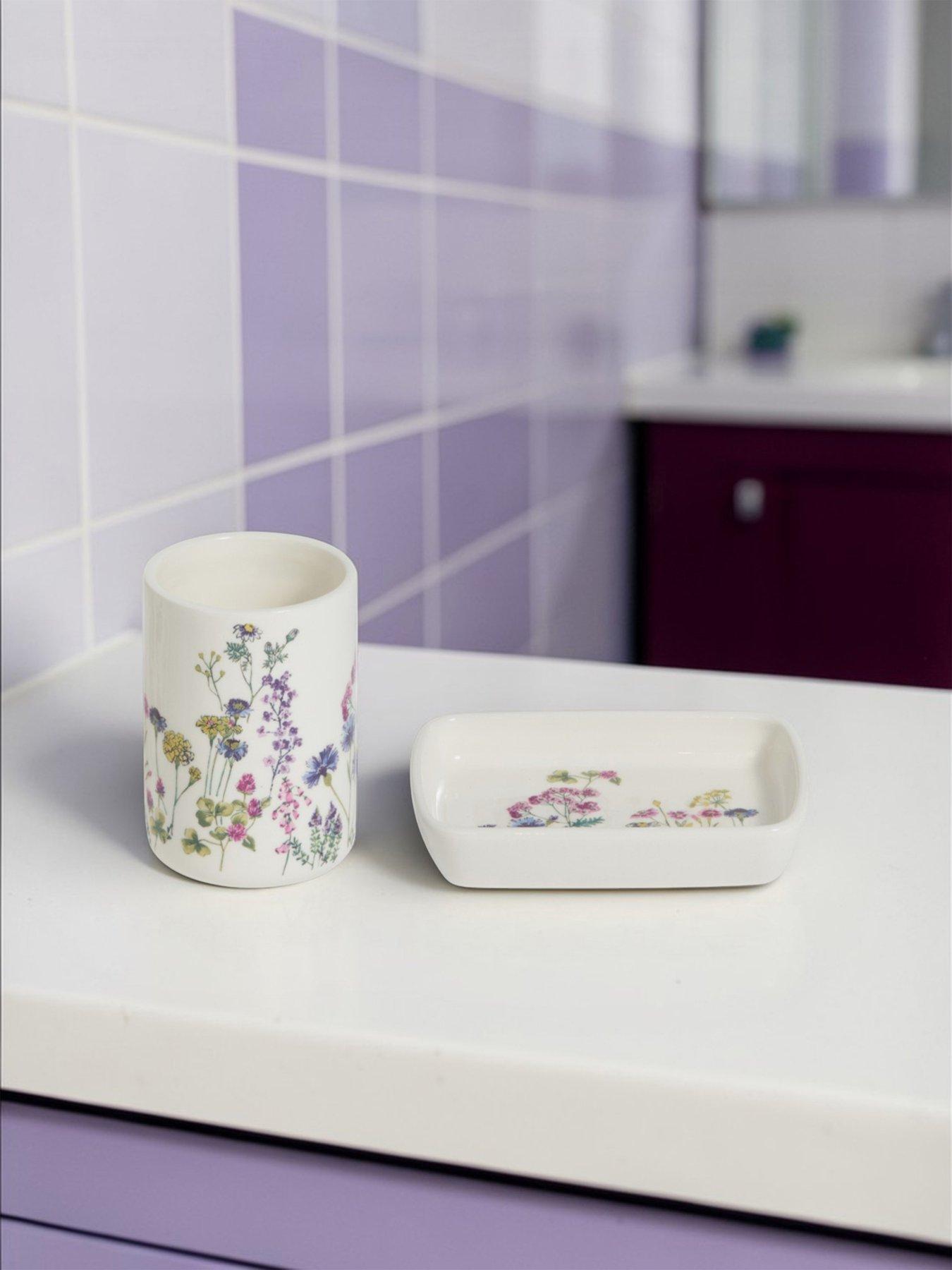 Showerdrape Meadow Wild Flowers Floral Bathroom Accessory Set