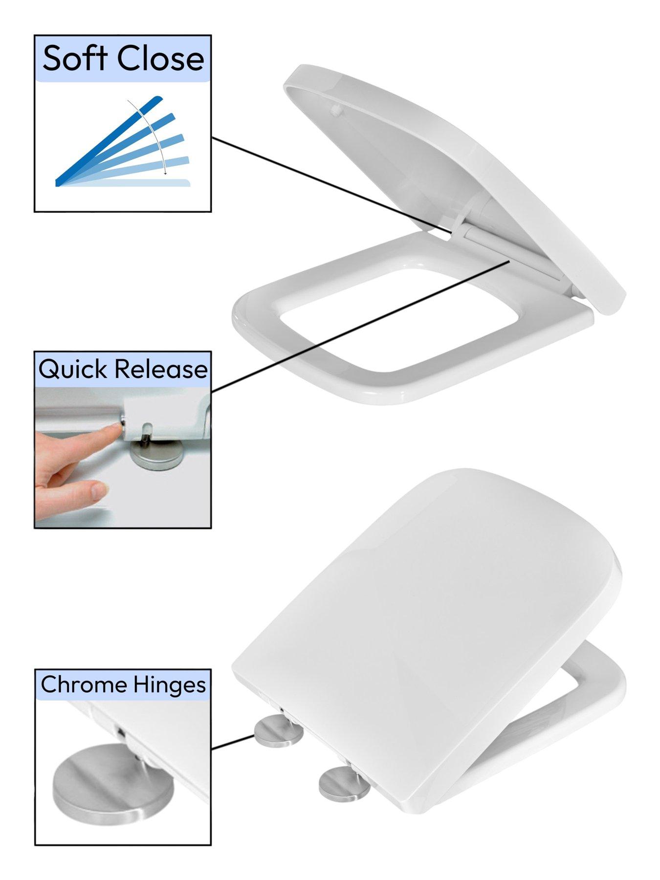 Image 3 of 6 of Showerdrape Malaga Square Soft Close Quick Release Adjustable Toilet Seat