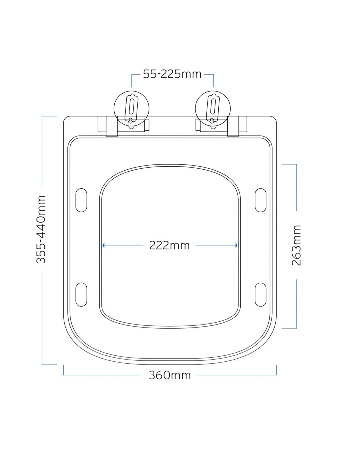 Image 5 of 6 of Showerdrape Malaga Square Soft Close Quick Release Adjustable Toilet Seat