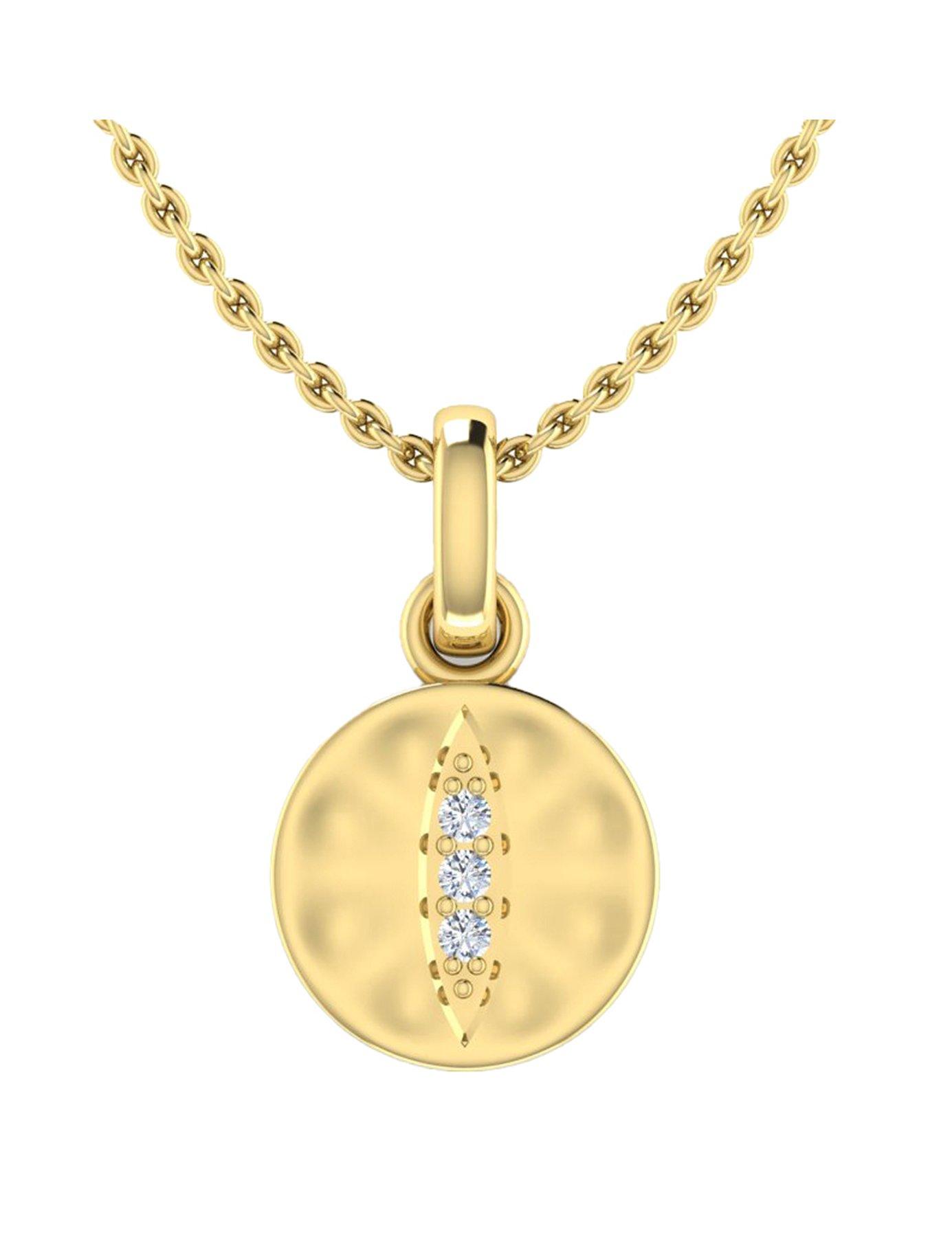 Kleora IRIS Modern Electrum Diamond Cats Eye Circle Pendant