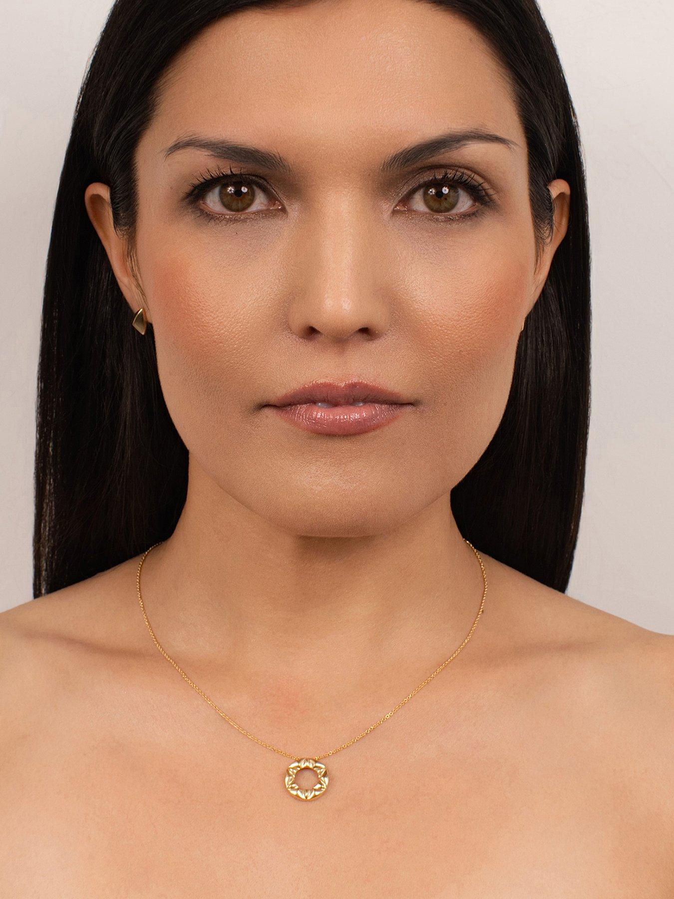 Image 1 of 6 of Kleora KLEORA PYRAMID Modern Electrum Pyramid Circle Pendant