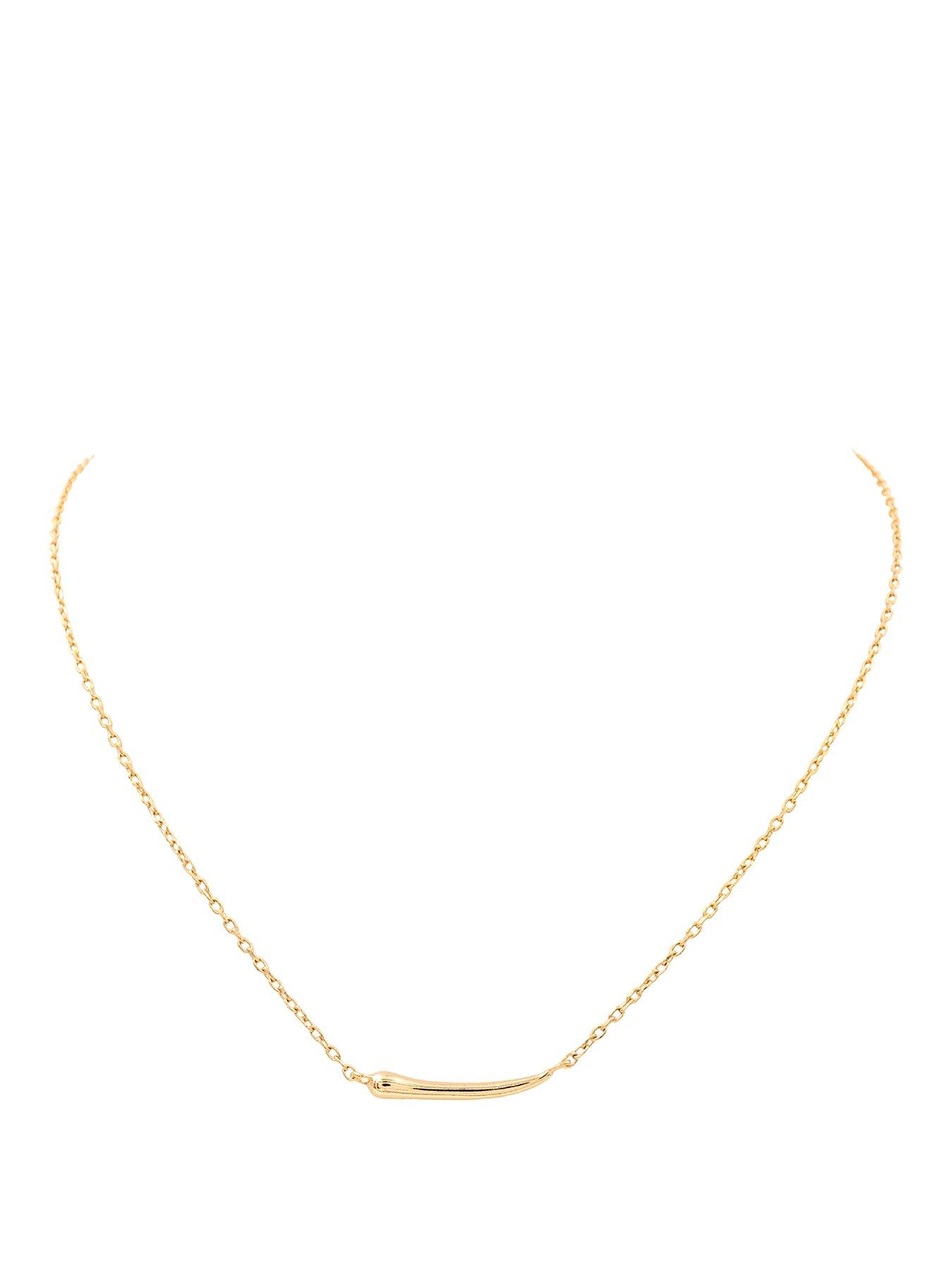 The Edit HS Edit  18ct Yellow Gold Plated Sterling Silver Abstract  Bar Necklace