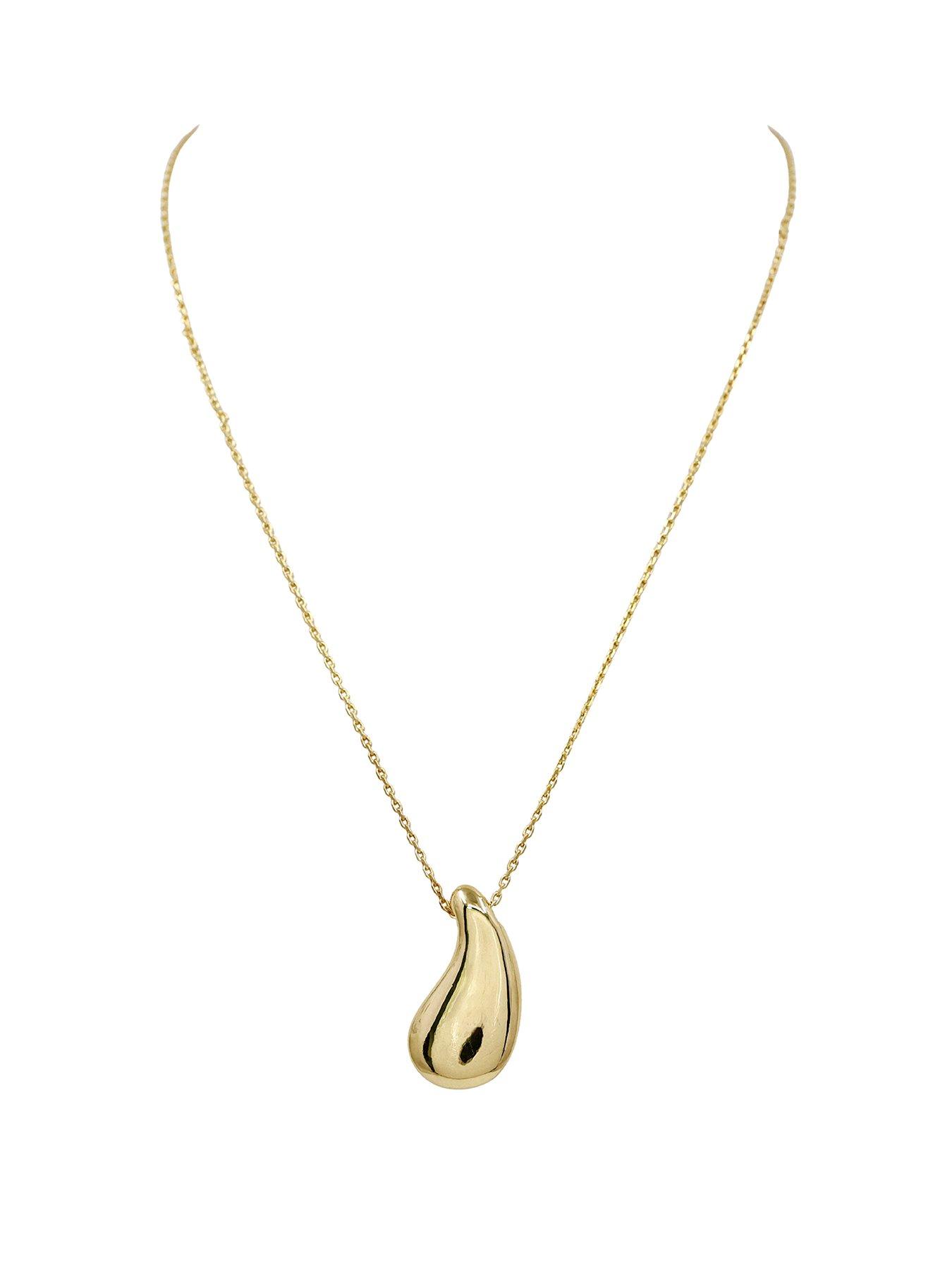 The Edit Hs Teardrop 18Ct Yellow Plated Large Teardrop Pendant Necklace - Gold