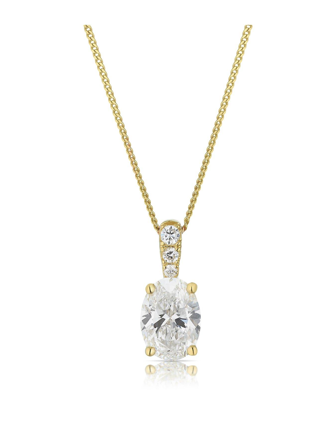 Image 2 of 7 of Harriet 9Ct Yellow 0.50Ct Lab-Grown Diamond Oval Pendant Necklace - Gold