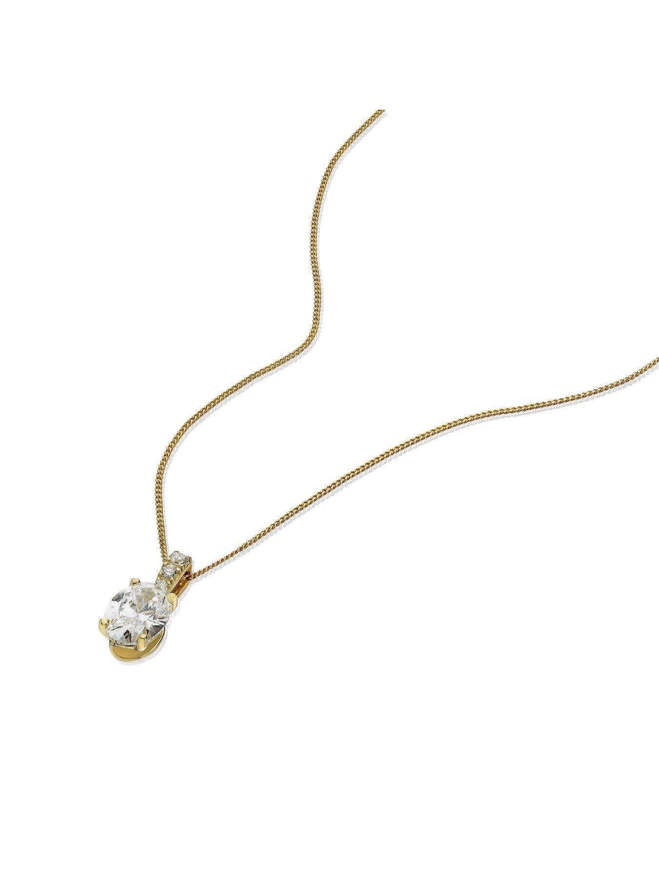 Image 3 of 7 of Harriet 9Ct Yellow 0.50Ct Lab-Grown Diamond Oval Pendant Necklace - Gold