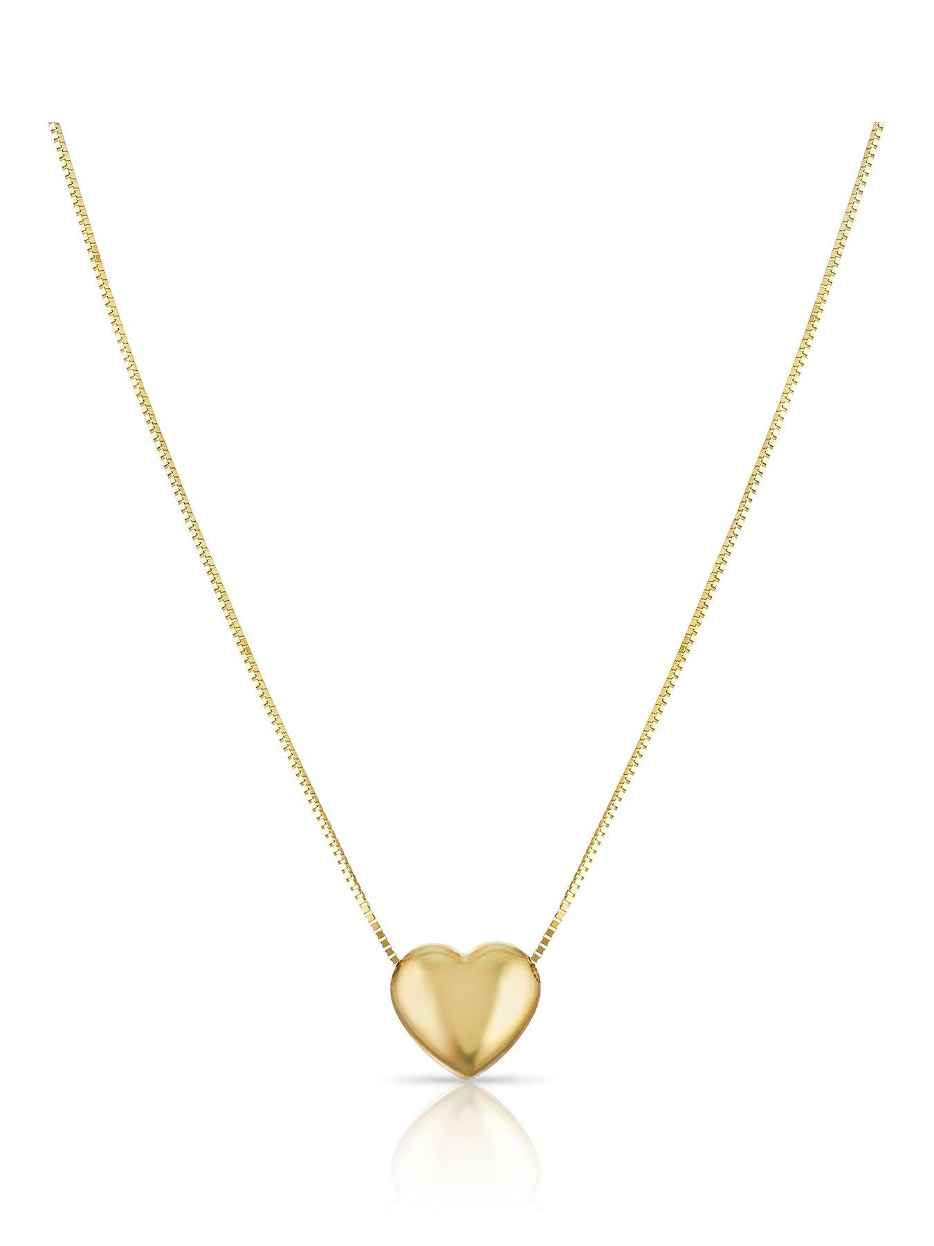 Ernest Jones 9Ct Heart Slider Pendant - Gold