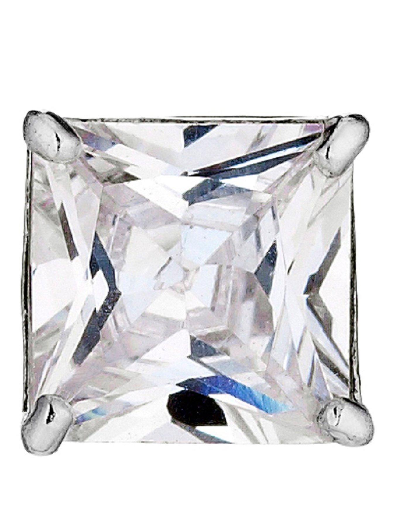 H. Samuel 9ct White Gold Cubic Zirconia Single Stud Earring - Silver