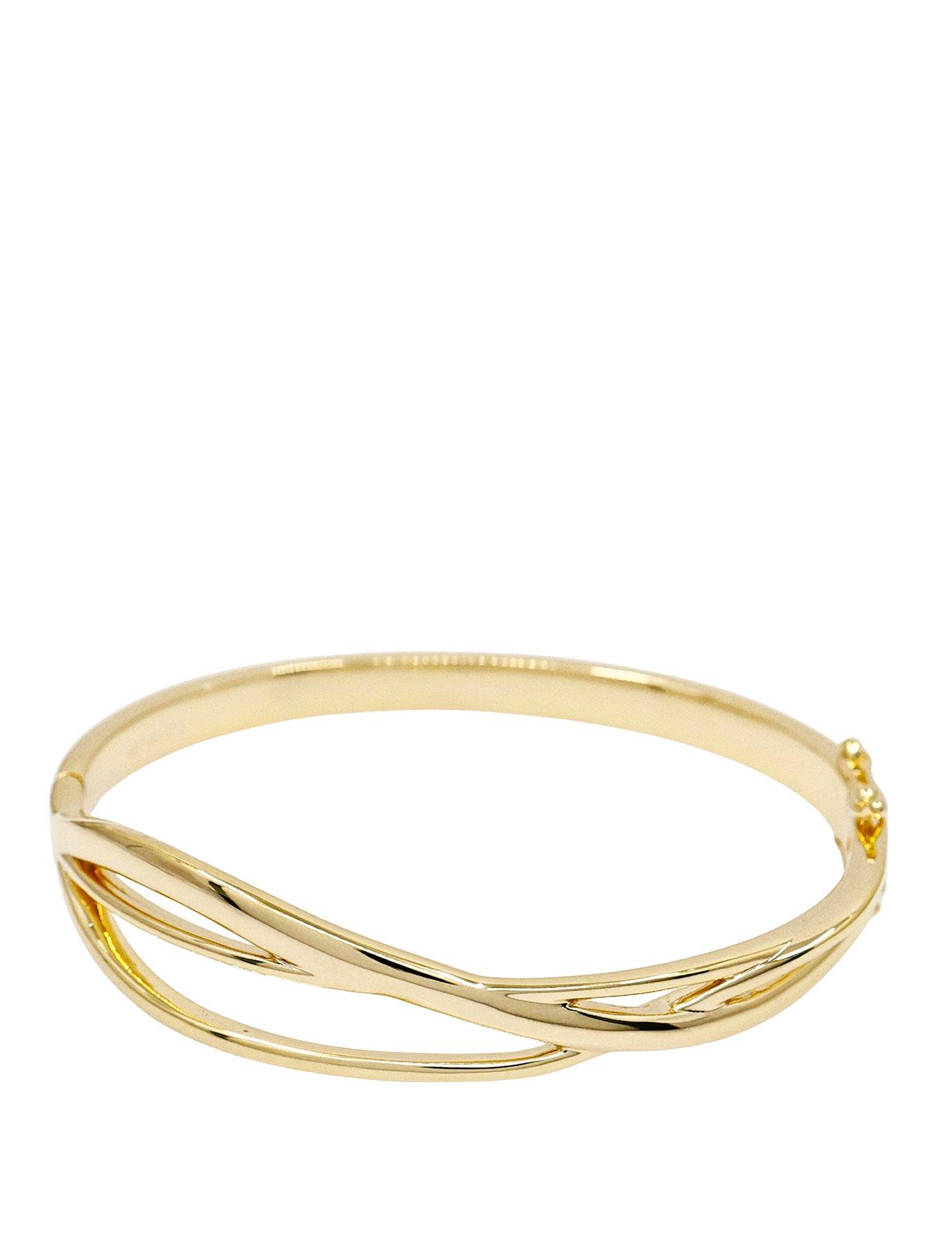 The Edit HS Edit  18ct Yellow Gold Plated Abstract  Entwined Bangle