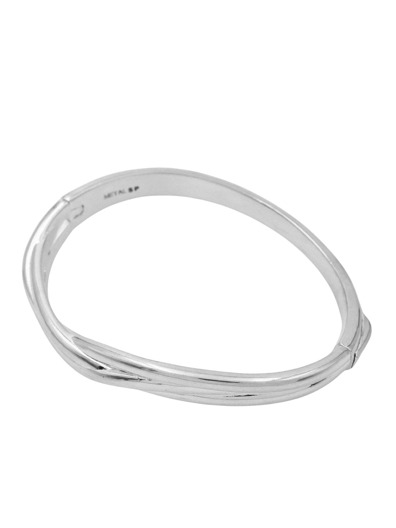 Image 2 of 4 of The Edit HS Edit  Sterling Silver Plated Abstract  Entwined Bangle