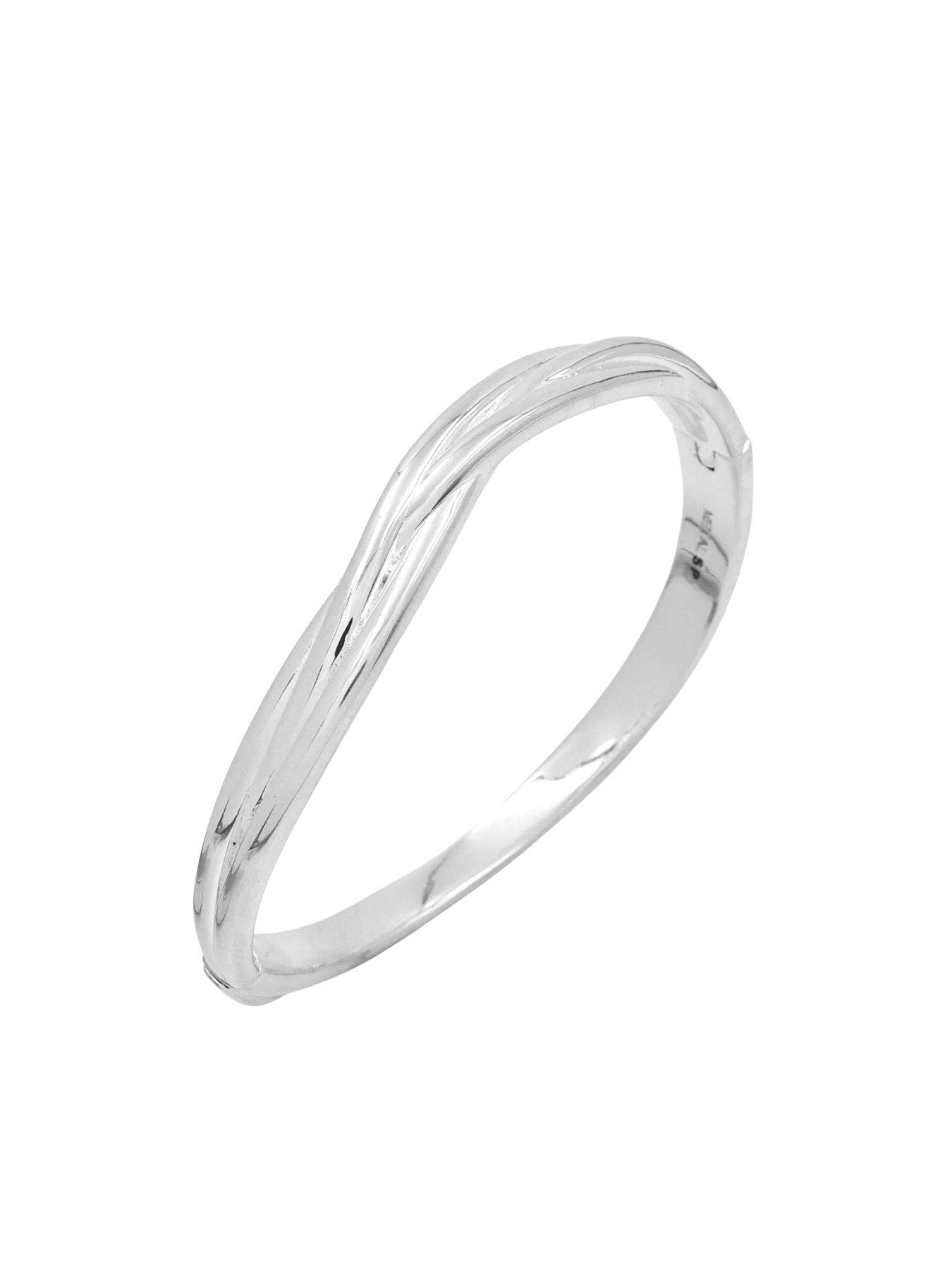 Image 3 of 4 of The Edit HS Edit  Sterling Silver Plated Abstract  Entwined Bangle