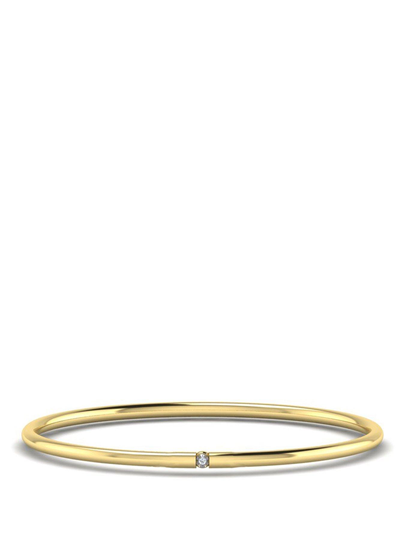 Kleora AURORA Modern Electrum Miracle Plate Diamond Bangle