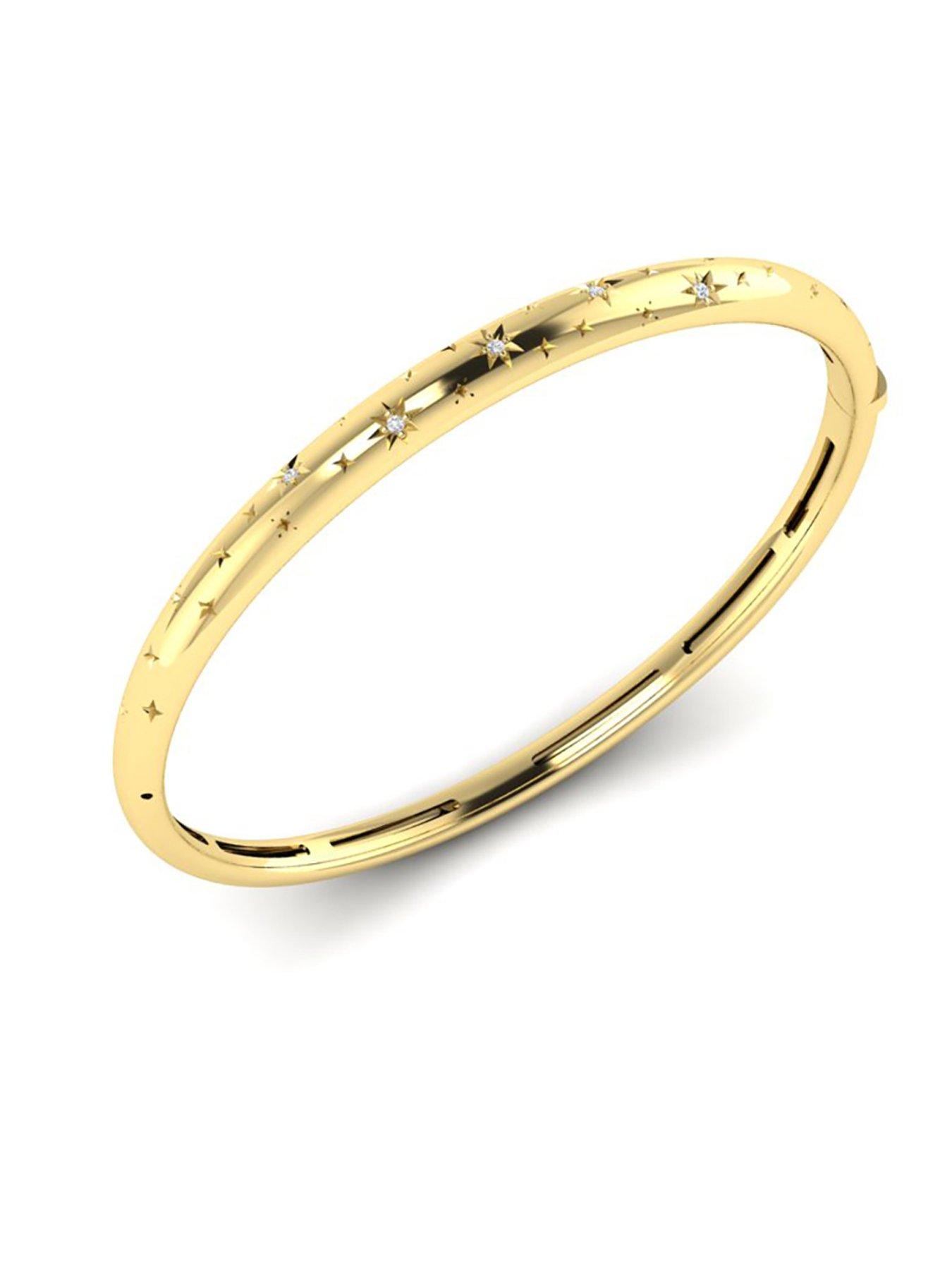 Image 2 of 7 of Kleora KLEORA AURORA Modern Electrum Diamond Star Burst Bangle