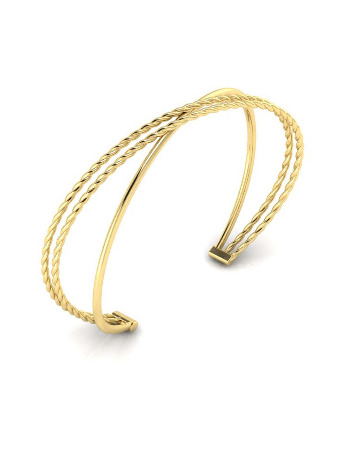Image 2 of 6 of Kleora KLEORA CONTORTO Modern Electrum Rope & Polished Crossover Bangle