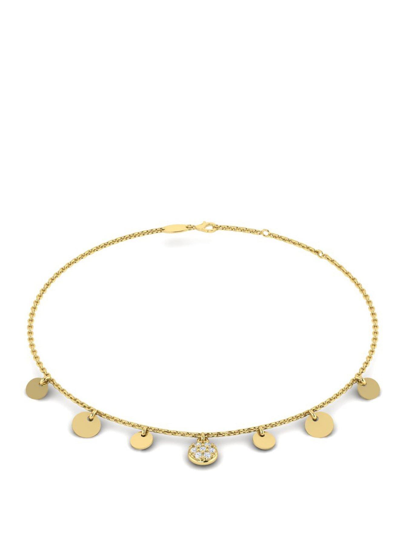 Kleora Aurora Modern Electrum Diamond Disc Station Bracelet - Gold