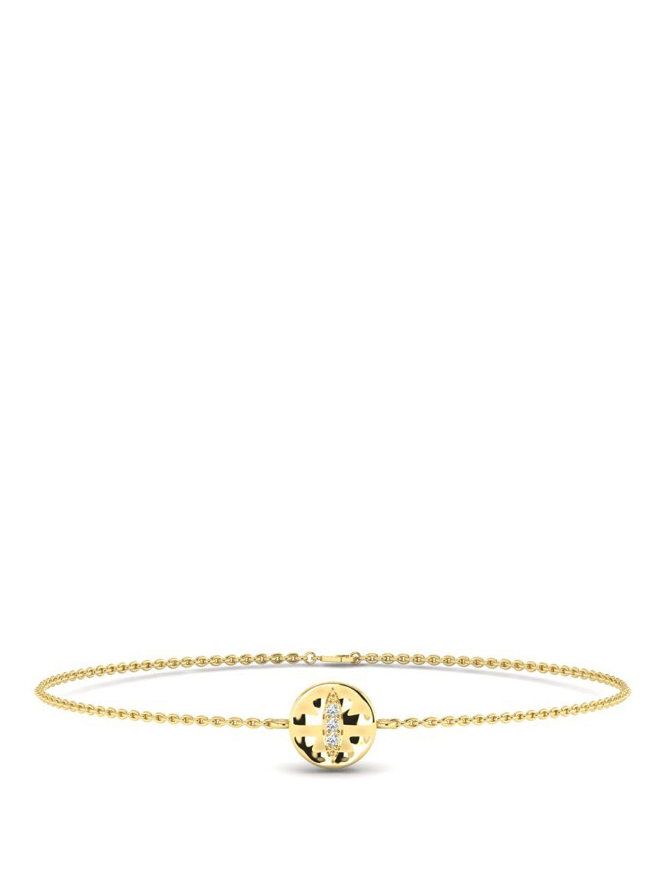 Kleora IRIS Modern Electrum Diamond Cats Eye Circle Bracelet