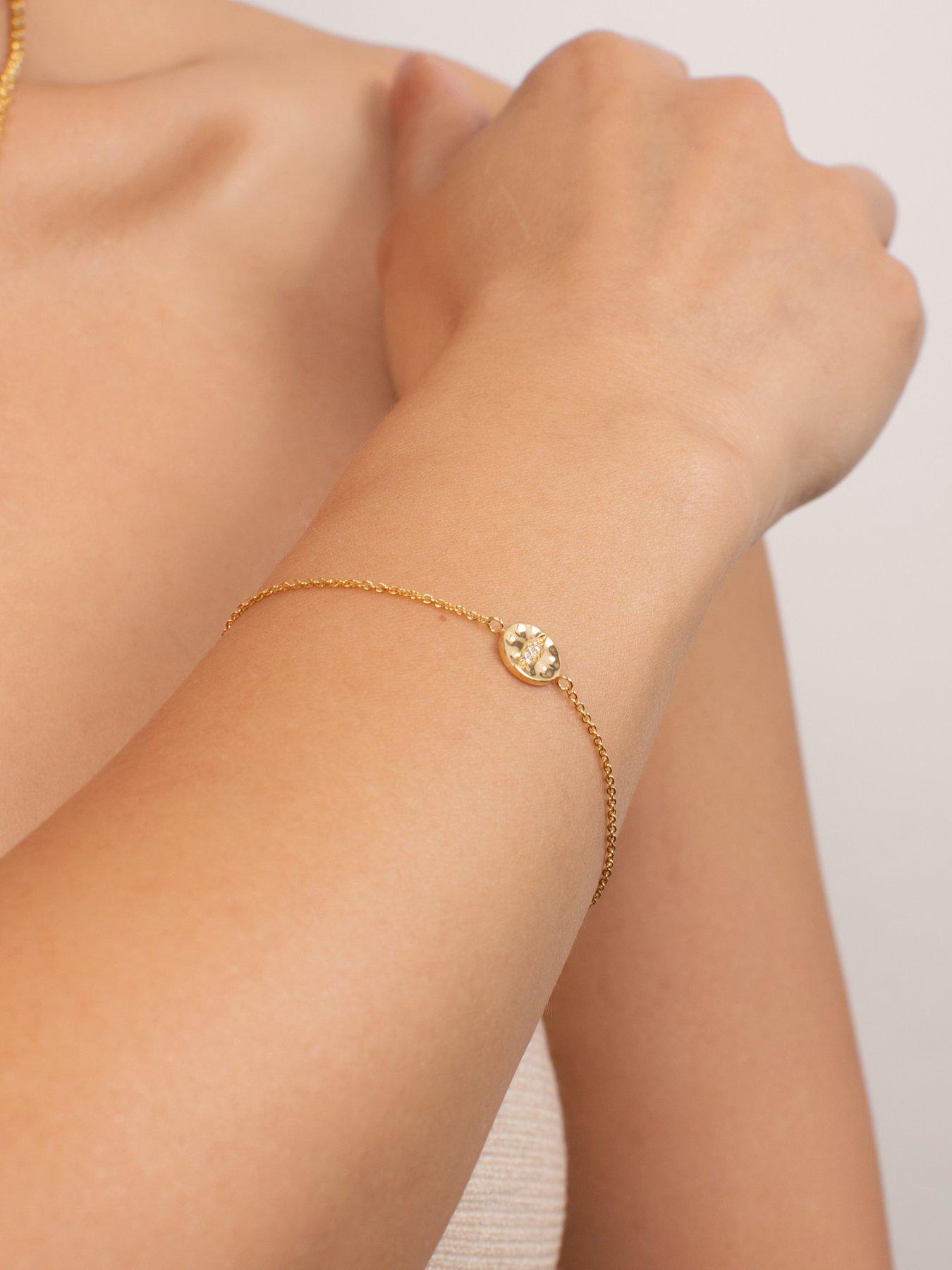 Image 3 of 5 of Kleora KLEORA IRIS Modern Electrum Diamond Cats Eye Circle Bracelet
