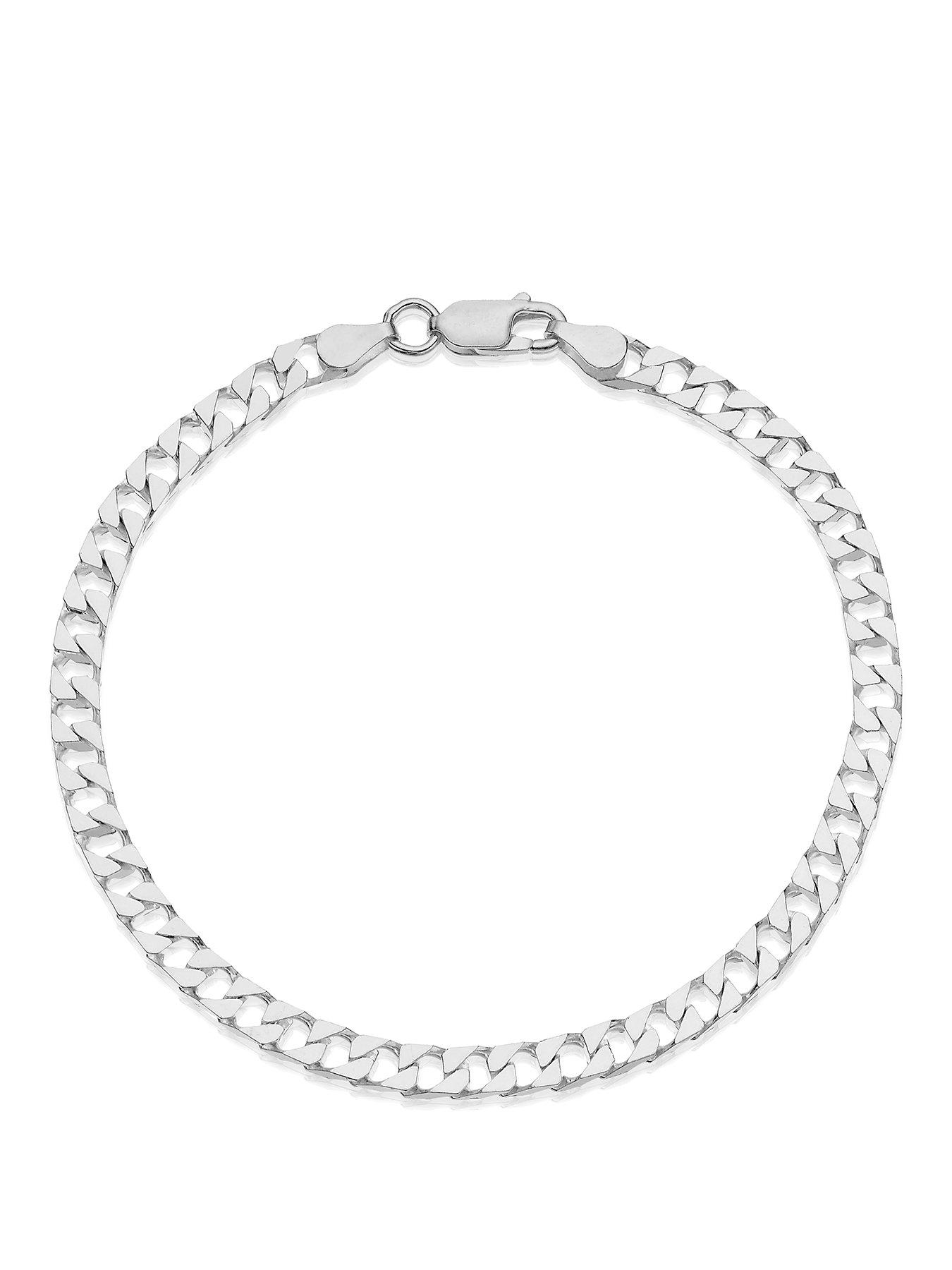 H. Samuel Men's Sterling Silver Square Curb Bracelet 8.25''