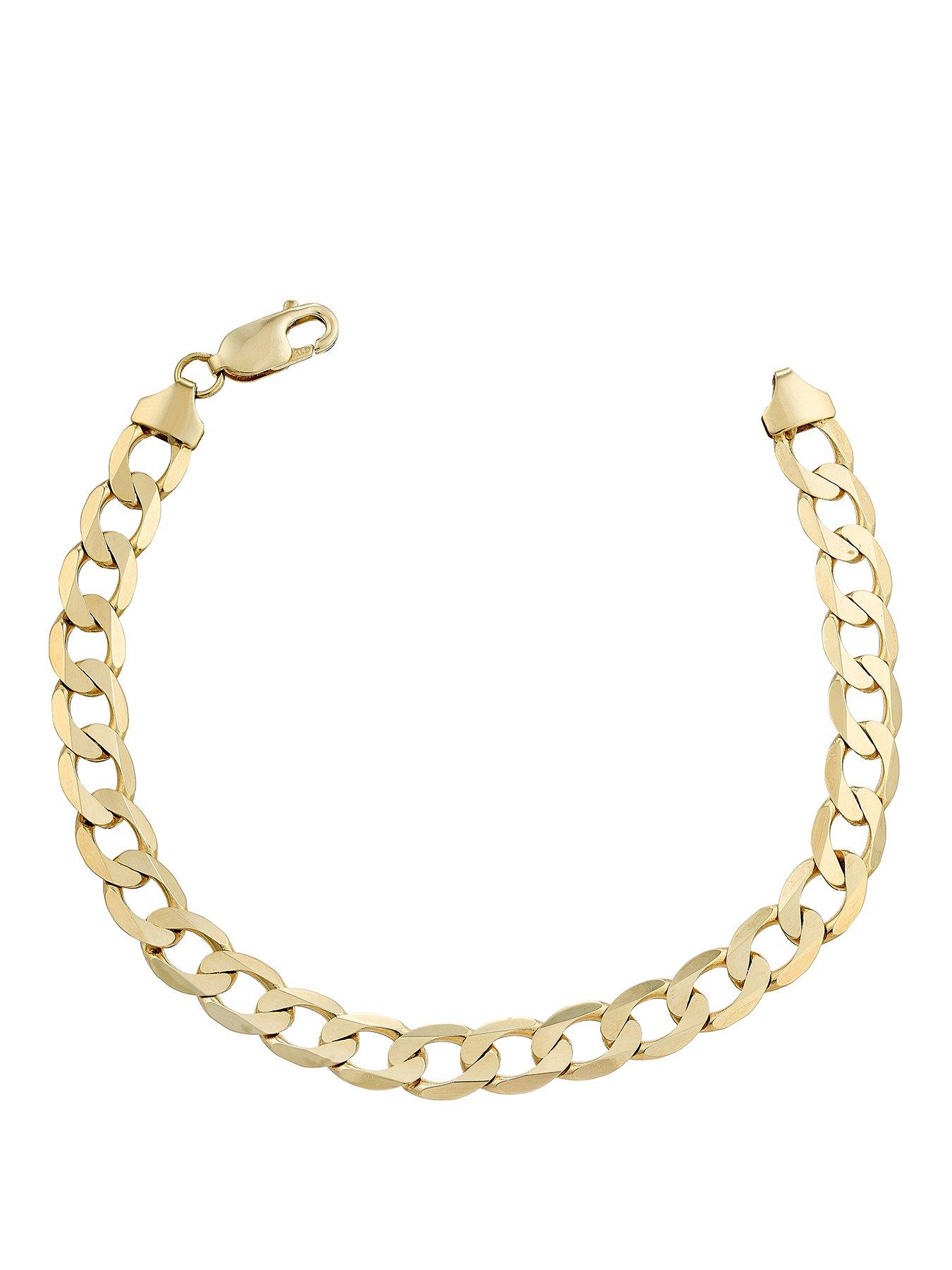 Ernest Jones 9ct Yellow Gold 8" Curb Chain Bracelet