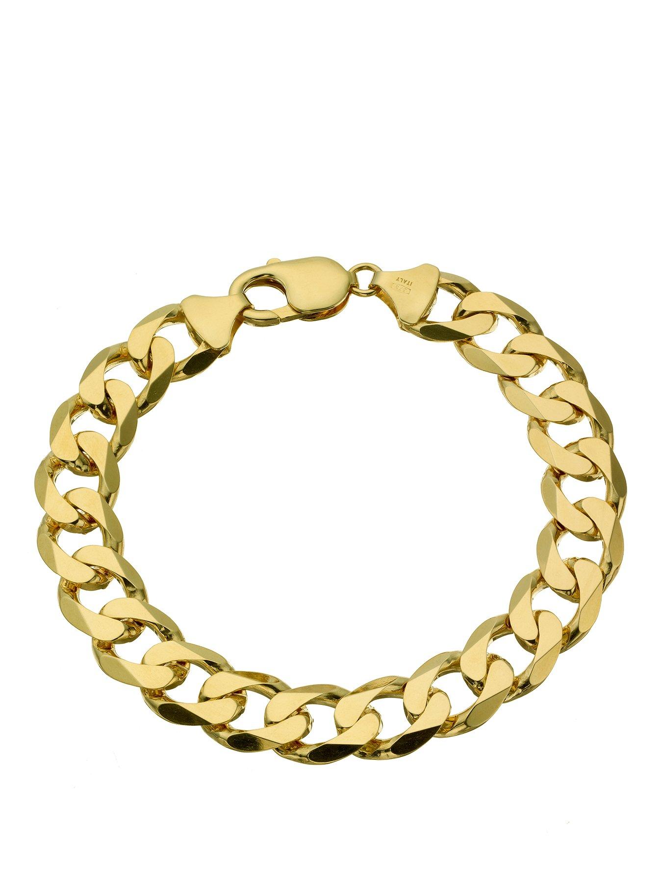 Ernest Jones 9ct Yellow Gold 8.5" Curb Chain Bracelet