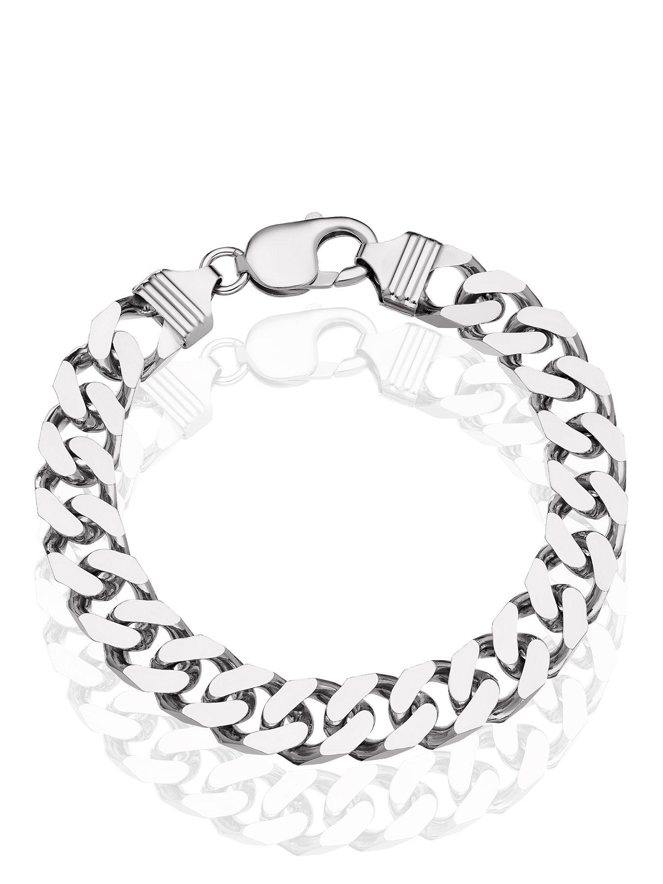 Ernest Jones Sterling Silver 7" Curb Chain Bracelet