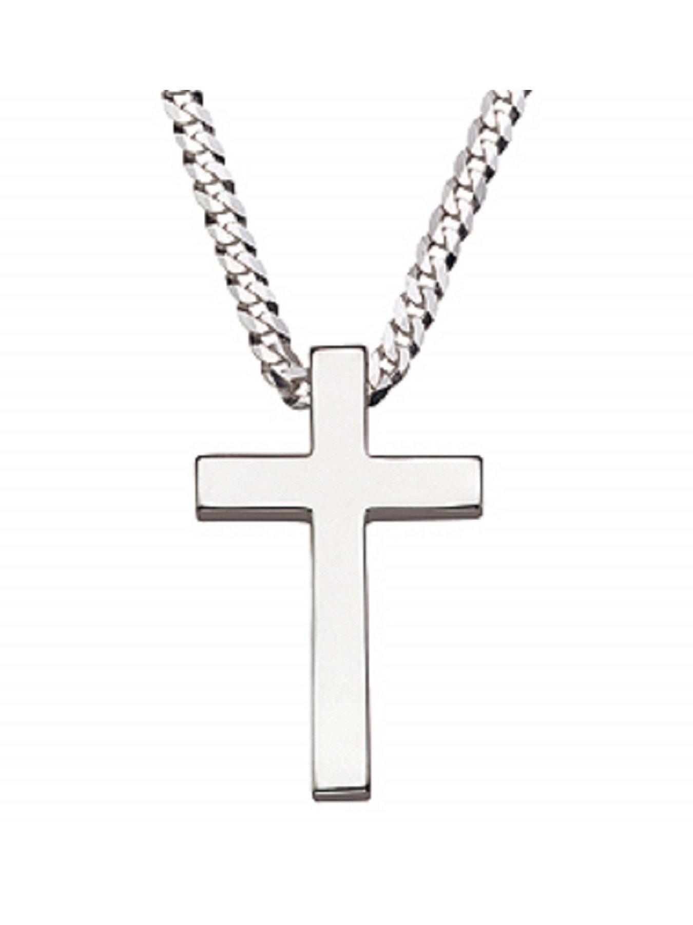 H. Samuel Sterling Silver 20" Men's Cross Pendant