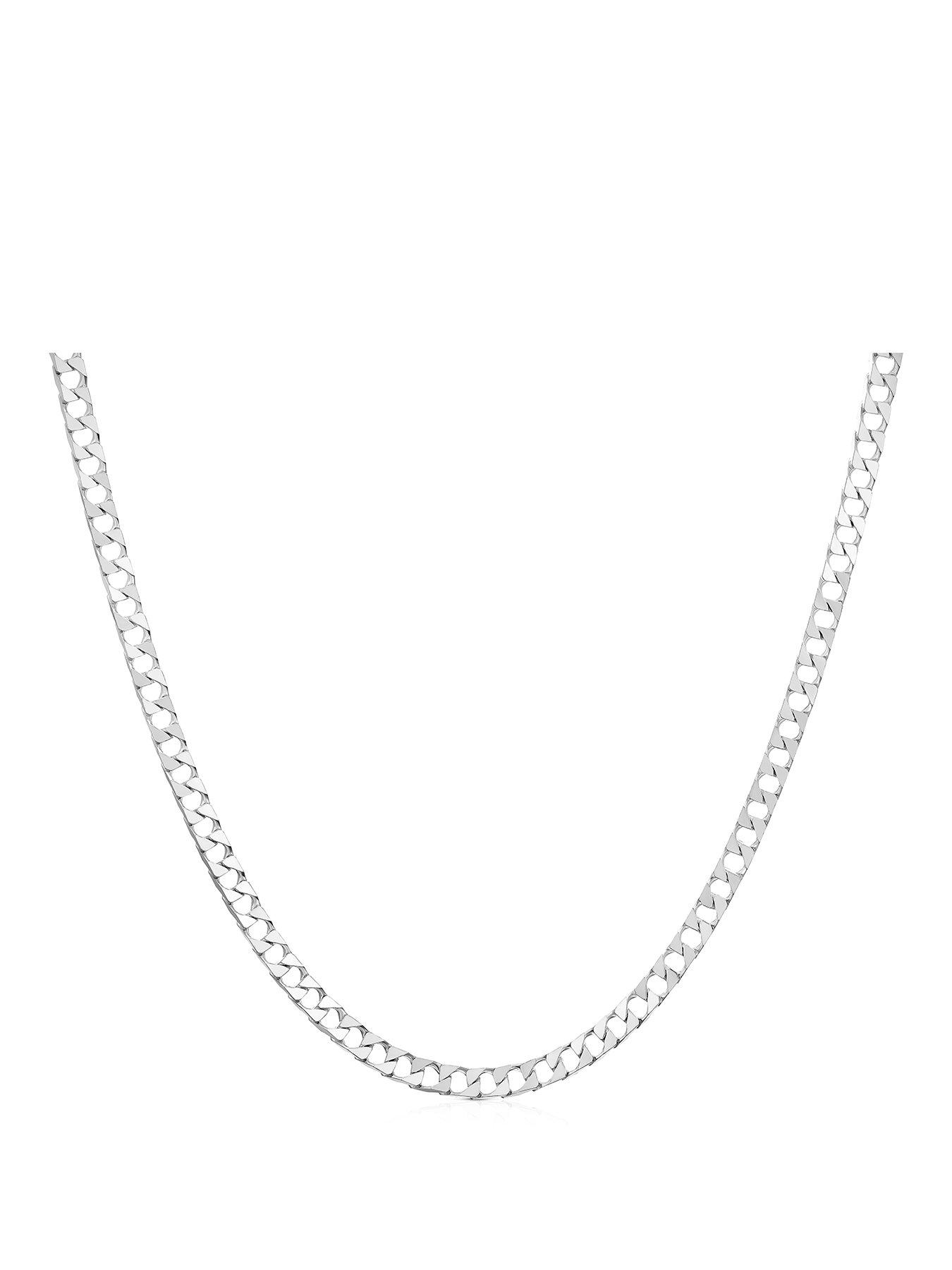 H. Samuel Sterling Silver Men's Flat Curb Chain 24" Necklace