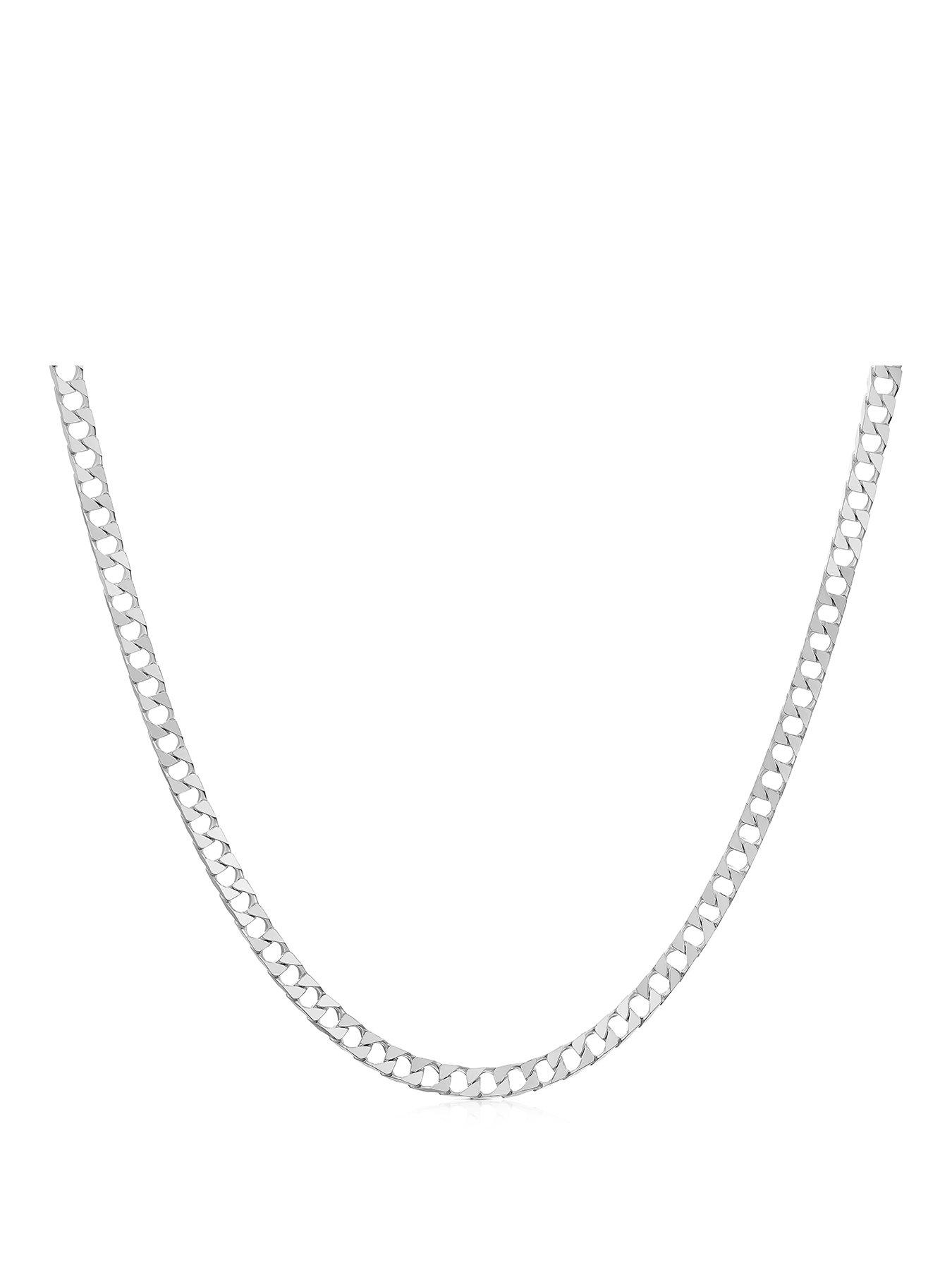 H. Samuel Sterling Silver Men's Flat Curb Chain 18" Necklace