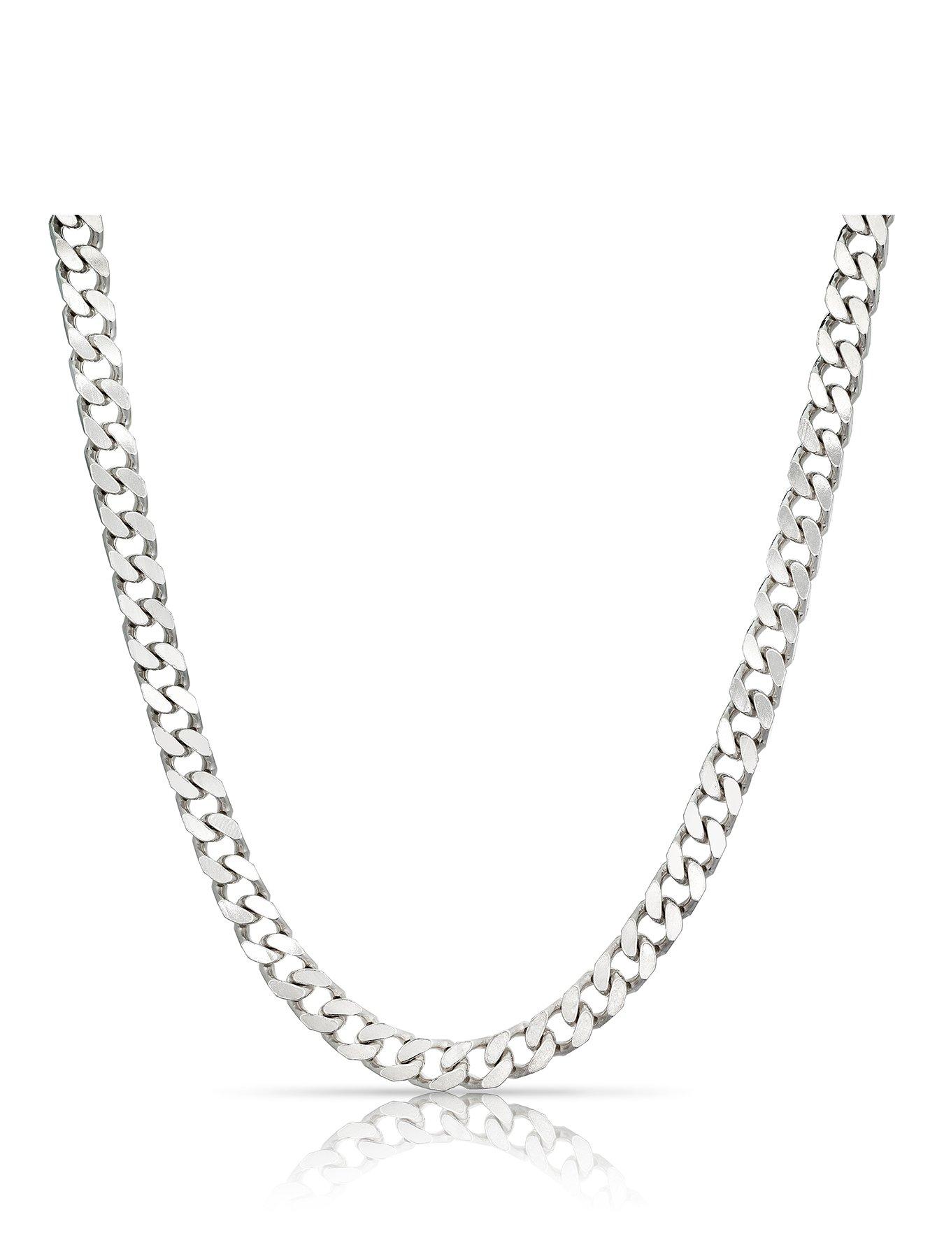 Ernest Jones Sterling Silver Square 20" Curb Chain Necklace
