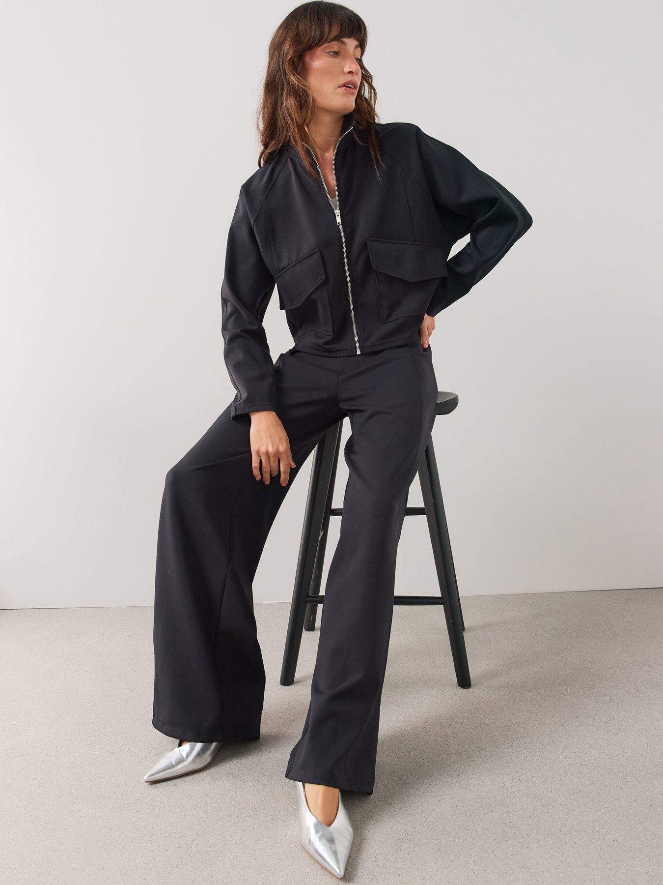 Image 6 of 7 of The Very Collection Scuba Utility Lightweight Jacket Co-ord - Black