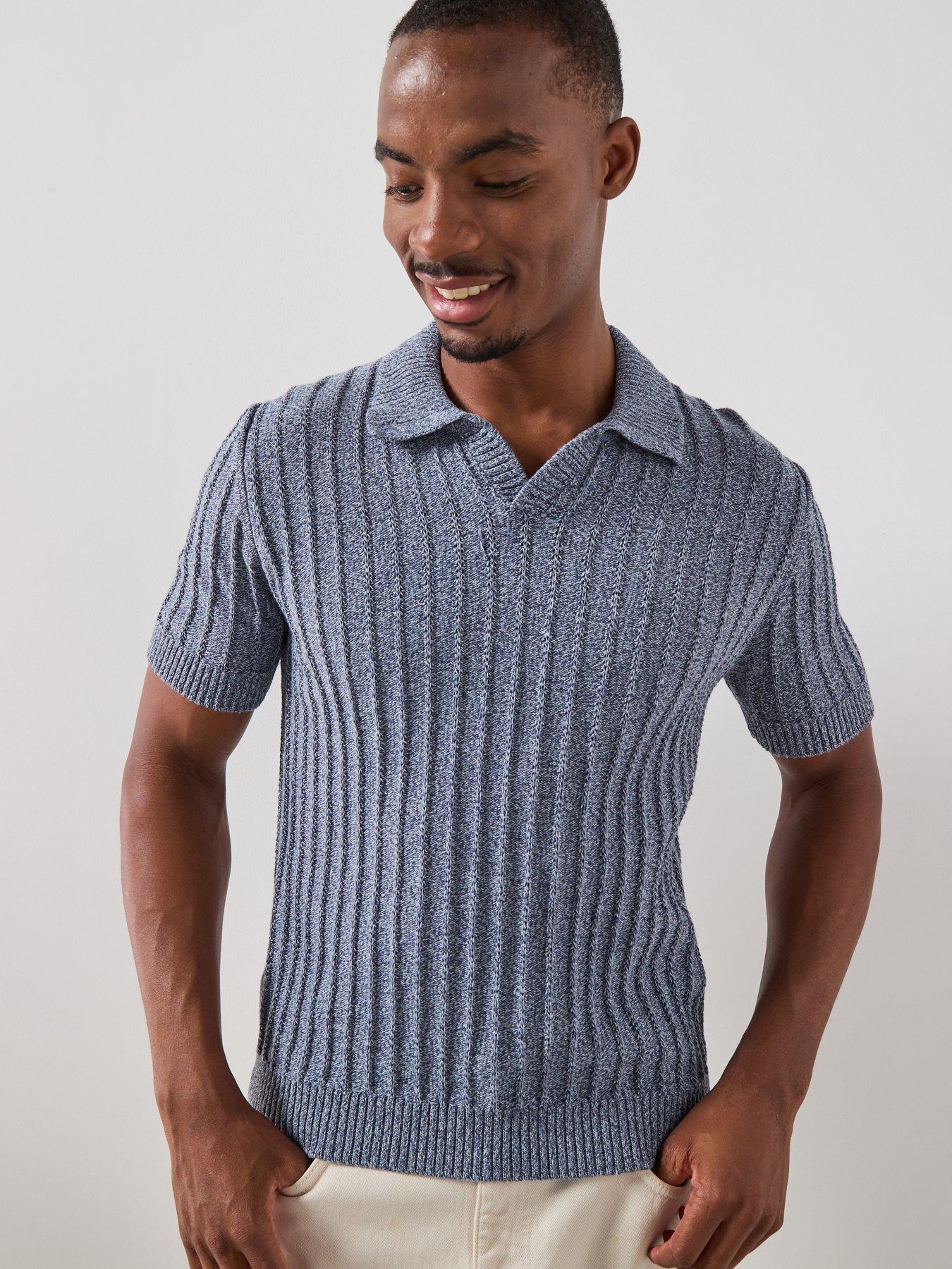 Mango Mango Estreta Short Sleeve Poloshirt - Medium Blue