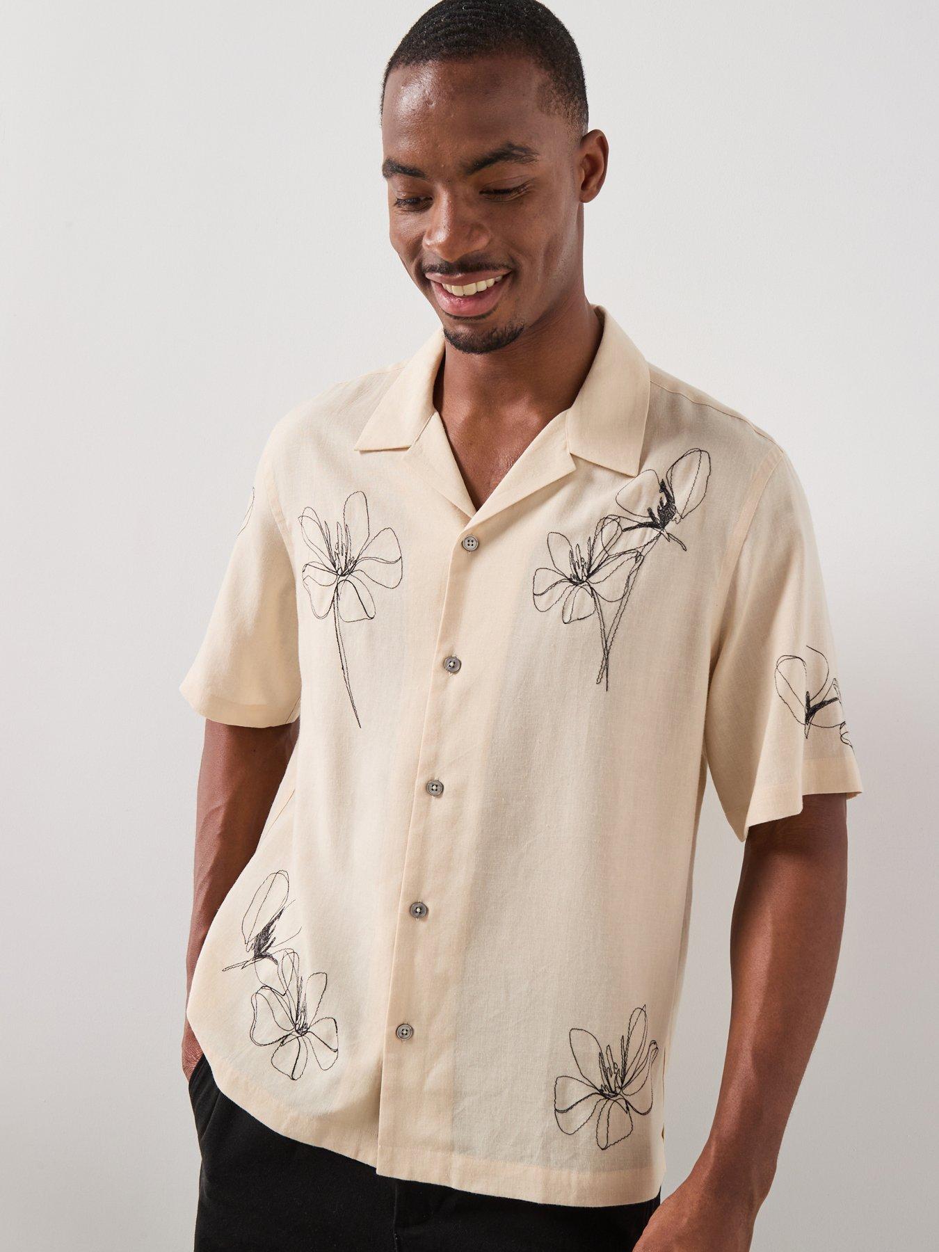 Mango Mango Mahon Short Sleeve Shirt - Light Beige
