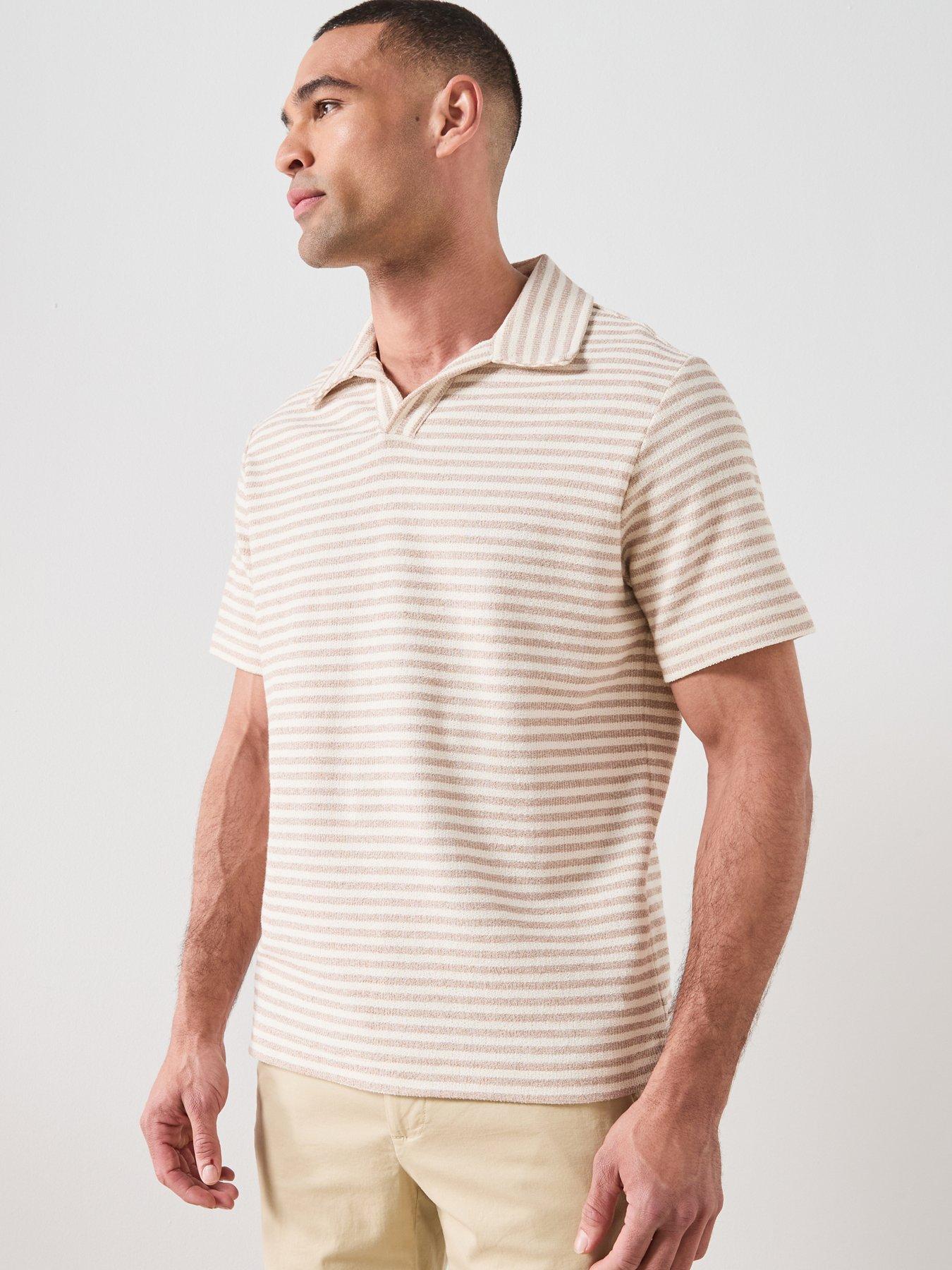Mango Xavir Short Sleeve Polo Shirt, Beige, Size Xl, Men