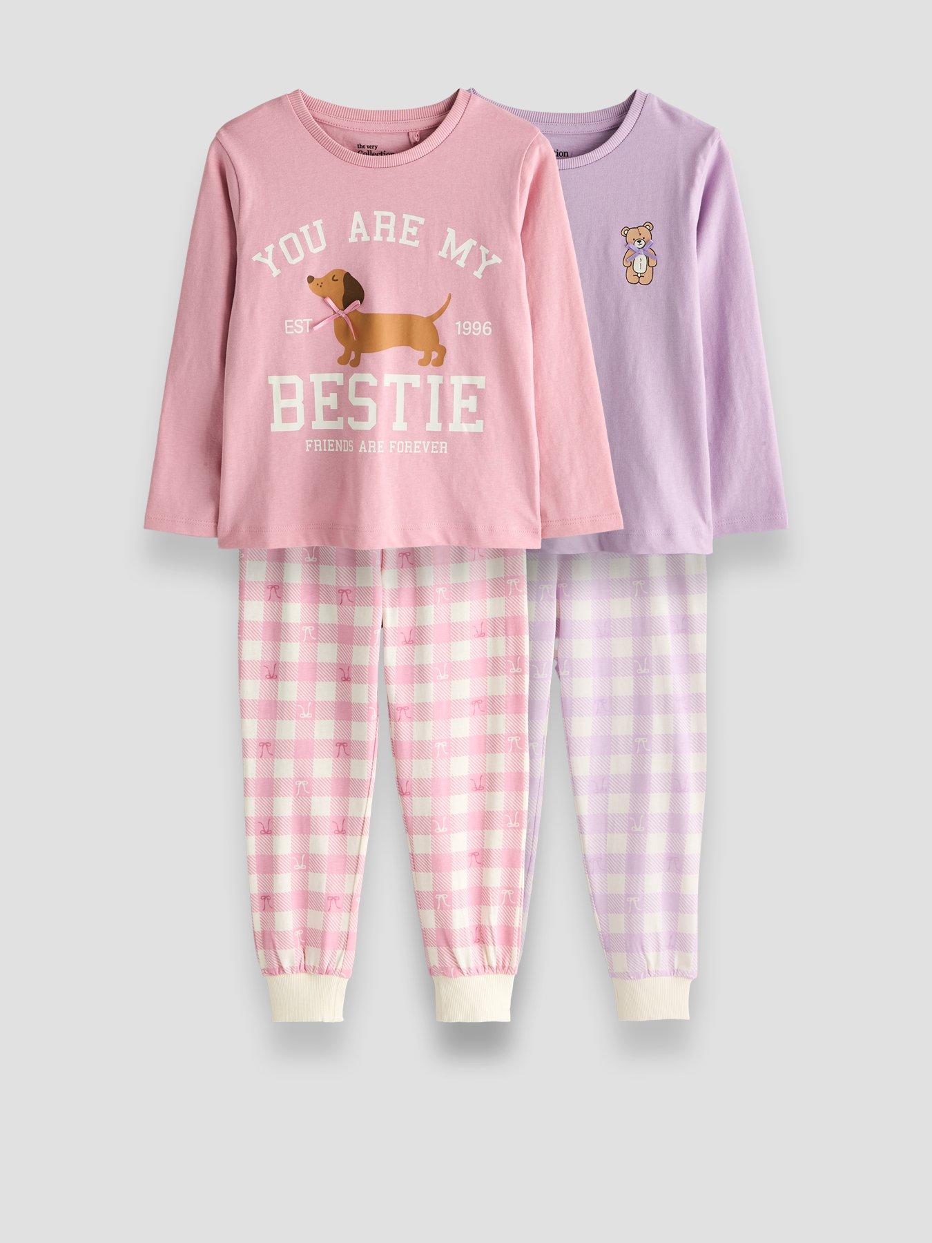 Image 1 of 5 of The Very Collection Bestie 2 Pack Check Pyjama - Multi