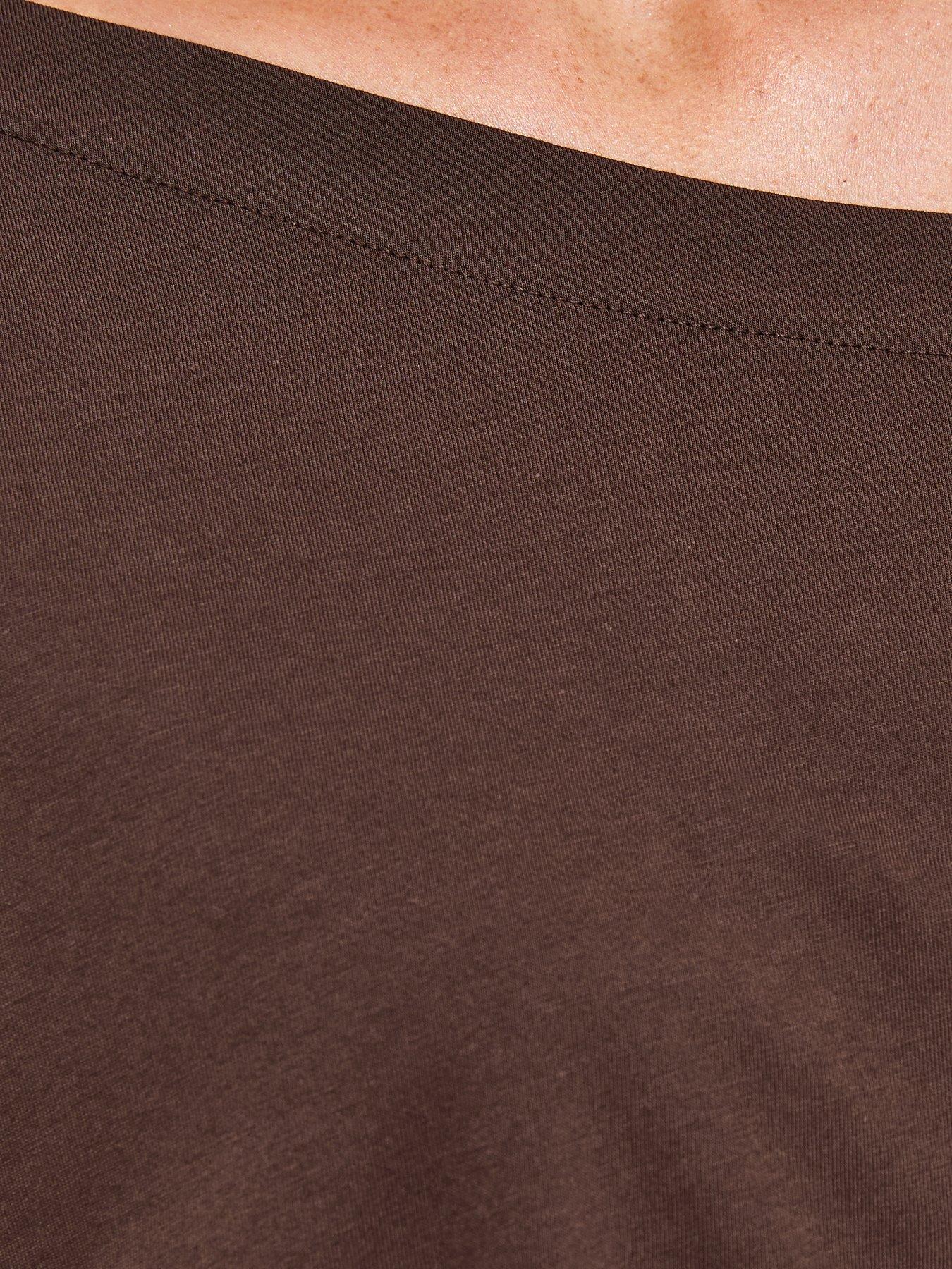 Image 5 of 5 of New Look Cotton Off The Shoulder T-Shirt - Brown