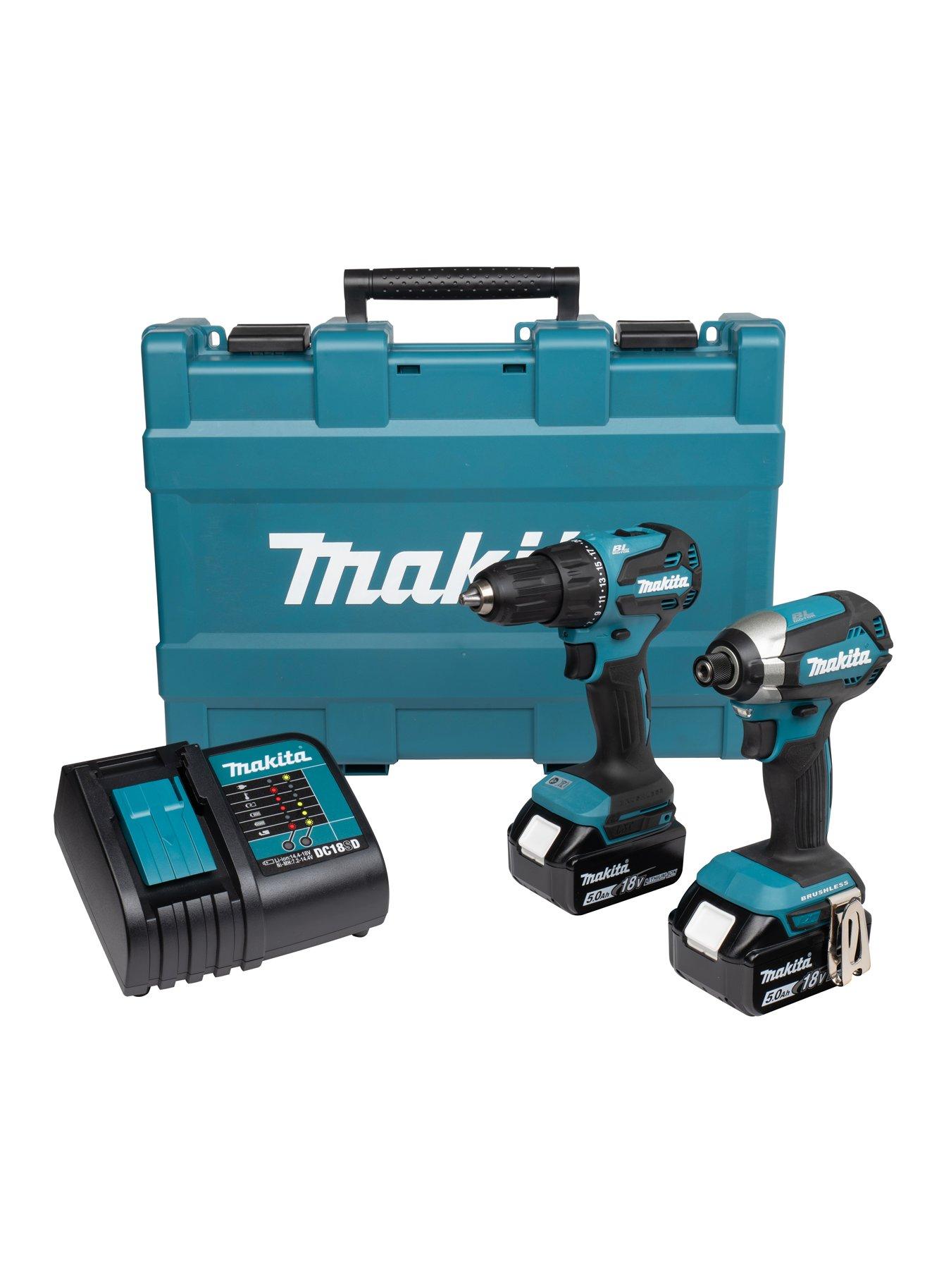 Image 2 of 3 of Makita 18V BRUSHLESS COMBI & IMPACT 2 X 5AH